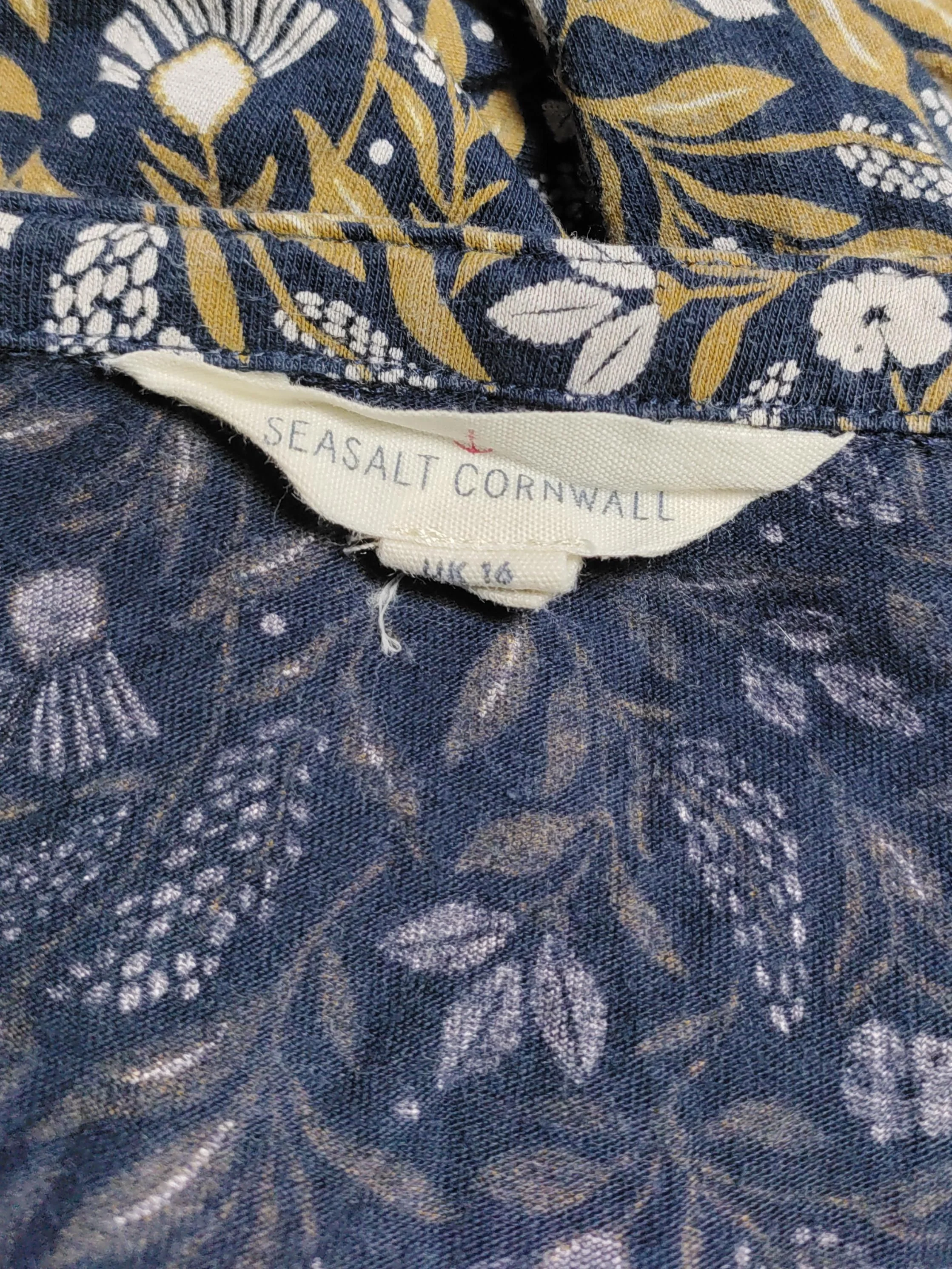 SEASALT CORNWALL Women's Top UK 16 Multi 100% Cotton Tunic - Image 5