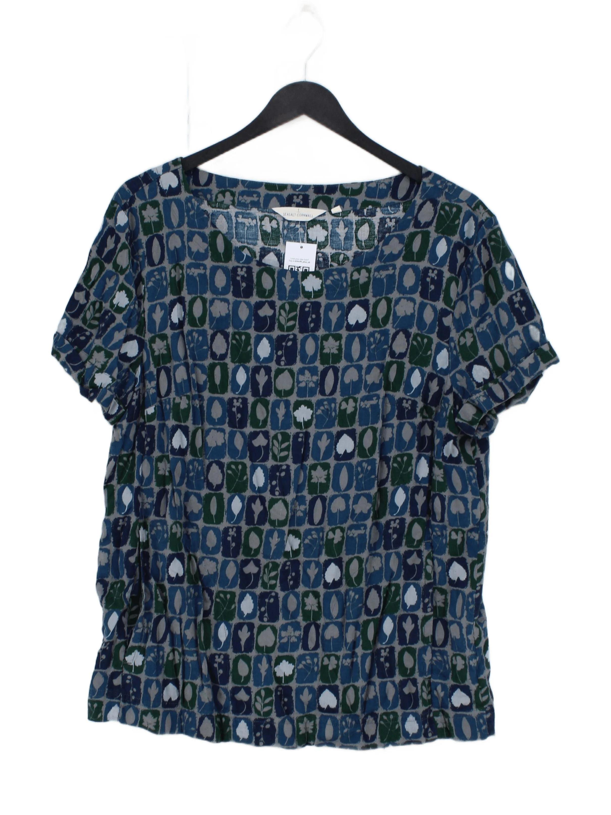 SEASALT CORNWALL Women's Top UK 16 Multi Cotton with Viscose Basic