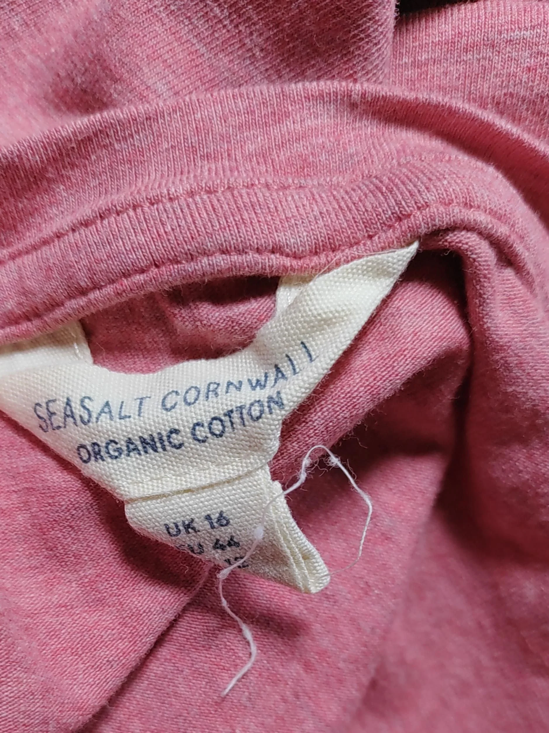 SEASALT CORNWALL Women's Top UK 16 Pink Cotton with Elastane Jersey - Image 5