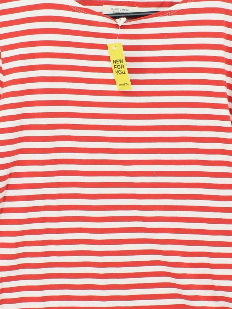 SEASALT CORNWALL Women's Top UK 16 Red 100% Cotton Basic - Image 3