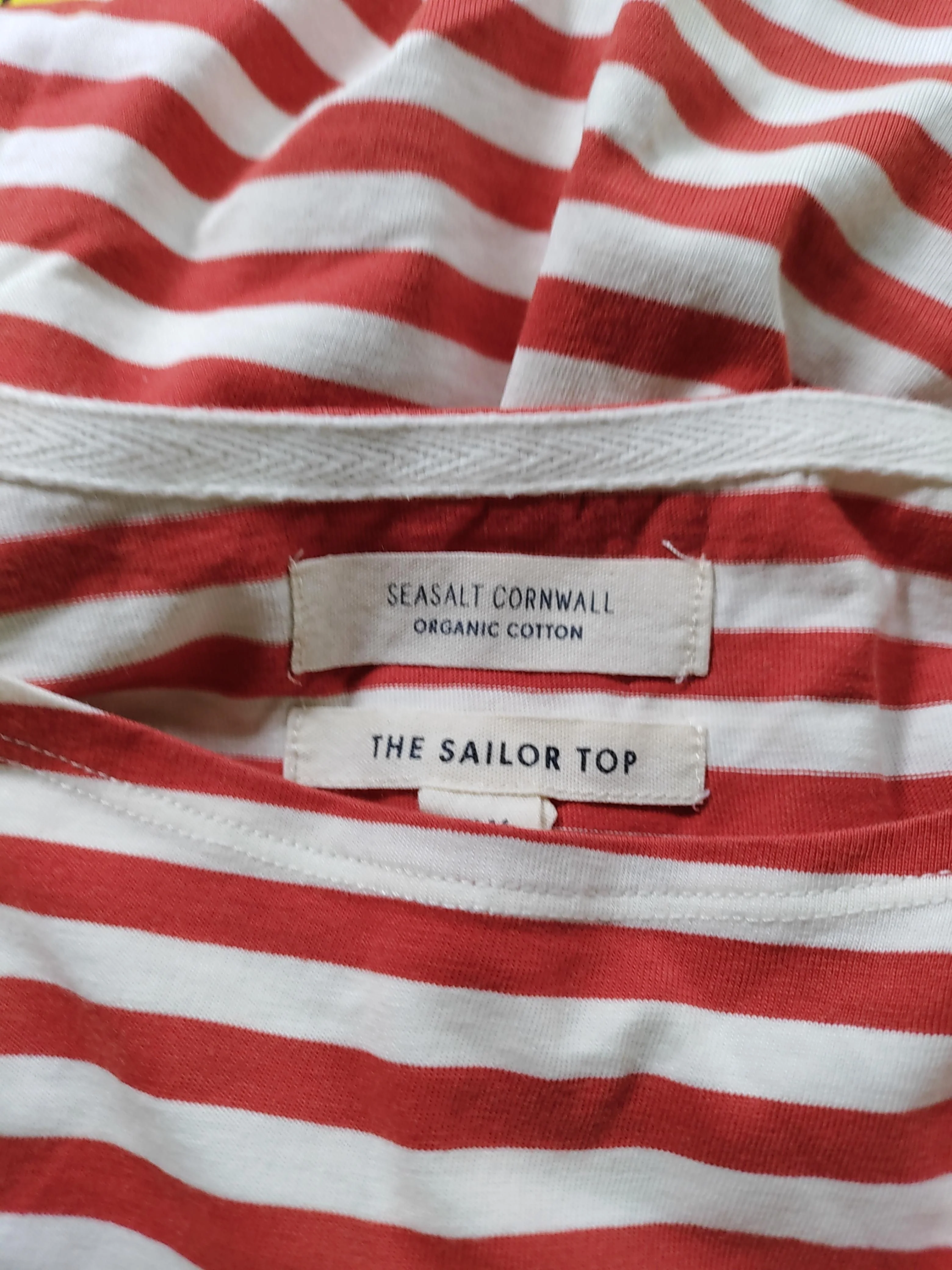 SEASALT CORNWALL Women's Top UK 16 Red 100% Cotton Basic - Image 5
