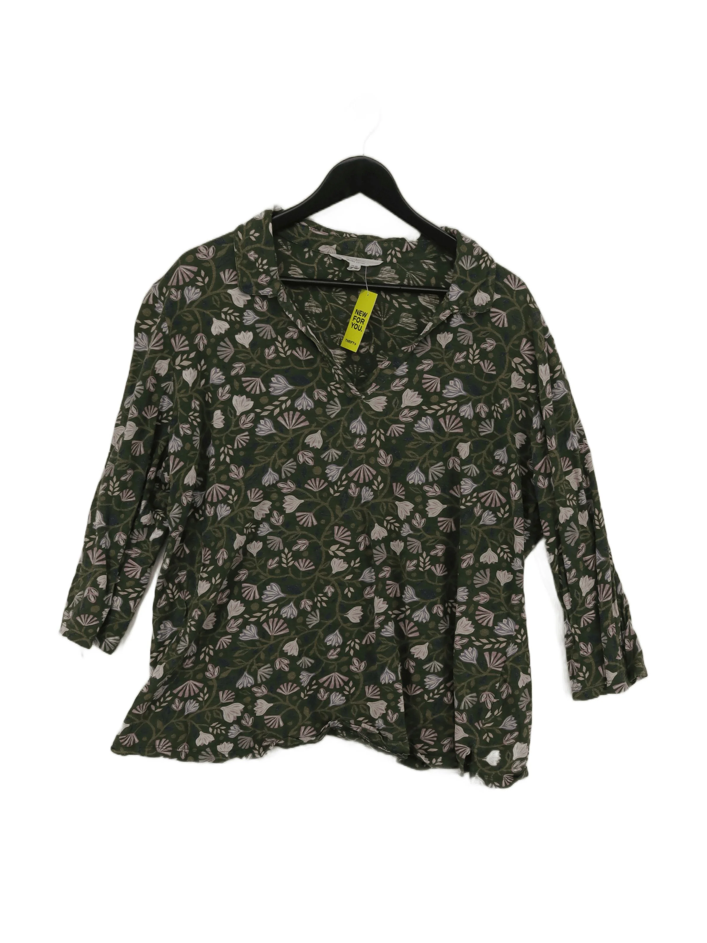 SEASALT CORNWALL Women's Top UK 20 Green 100% Cotton Basic