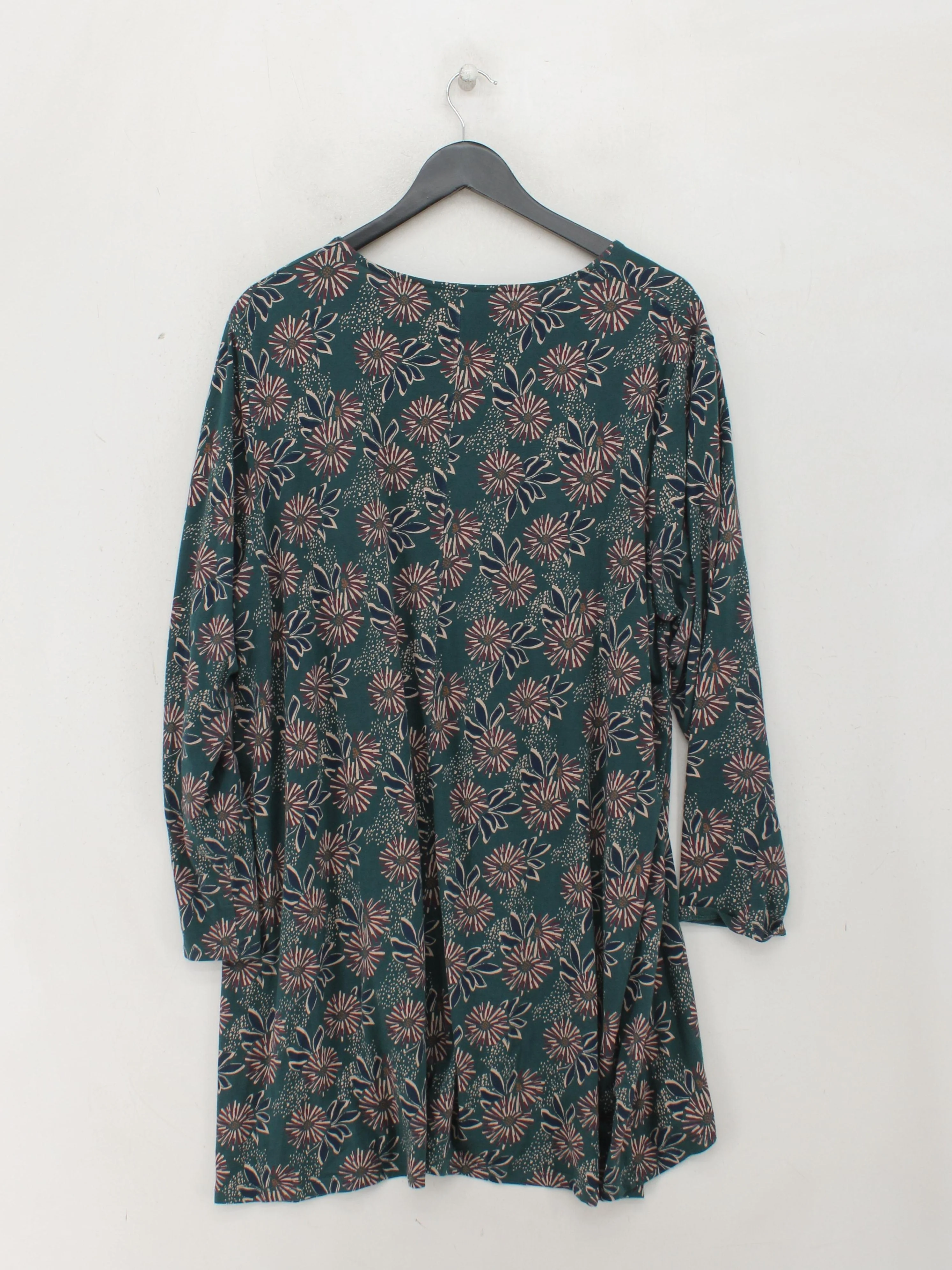 SEASALT CORNWALL Women's Top UK 20 Green Cotton with Elastane Tunic - Image 2
