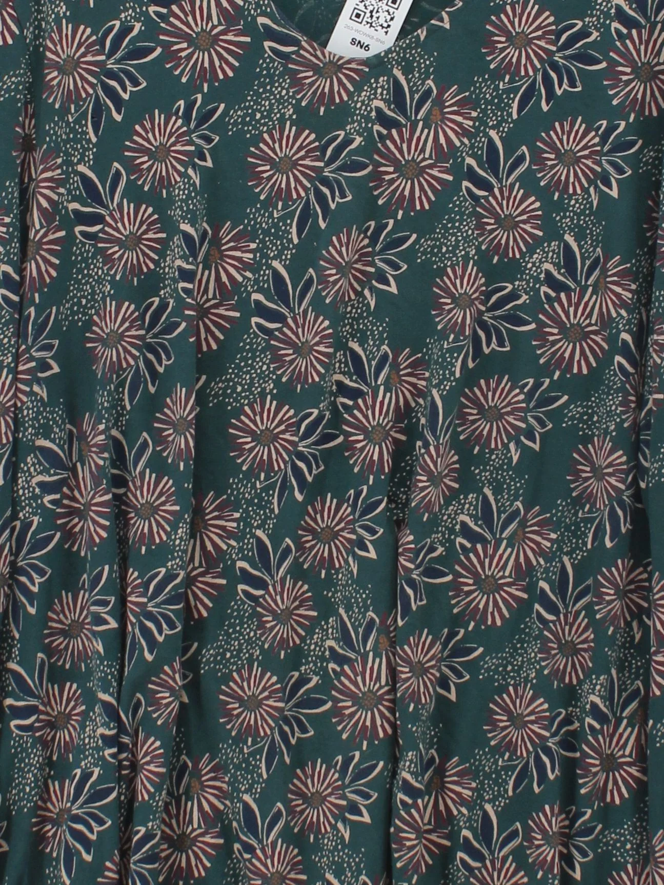 SEASALT CORNWALL Women's Top UK 20 Green Cotton with Elastane Tunic - Image 3