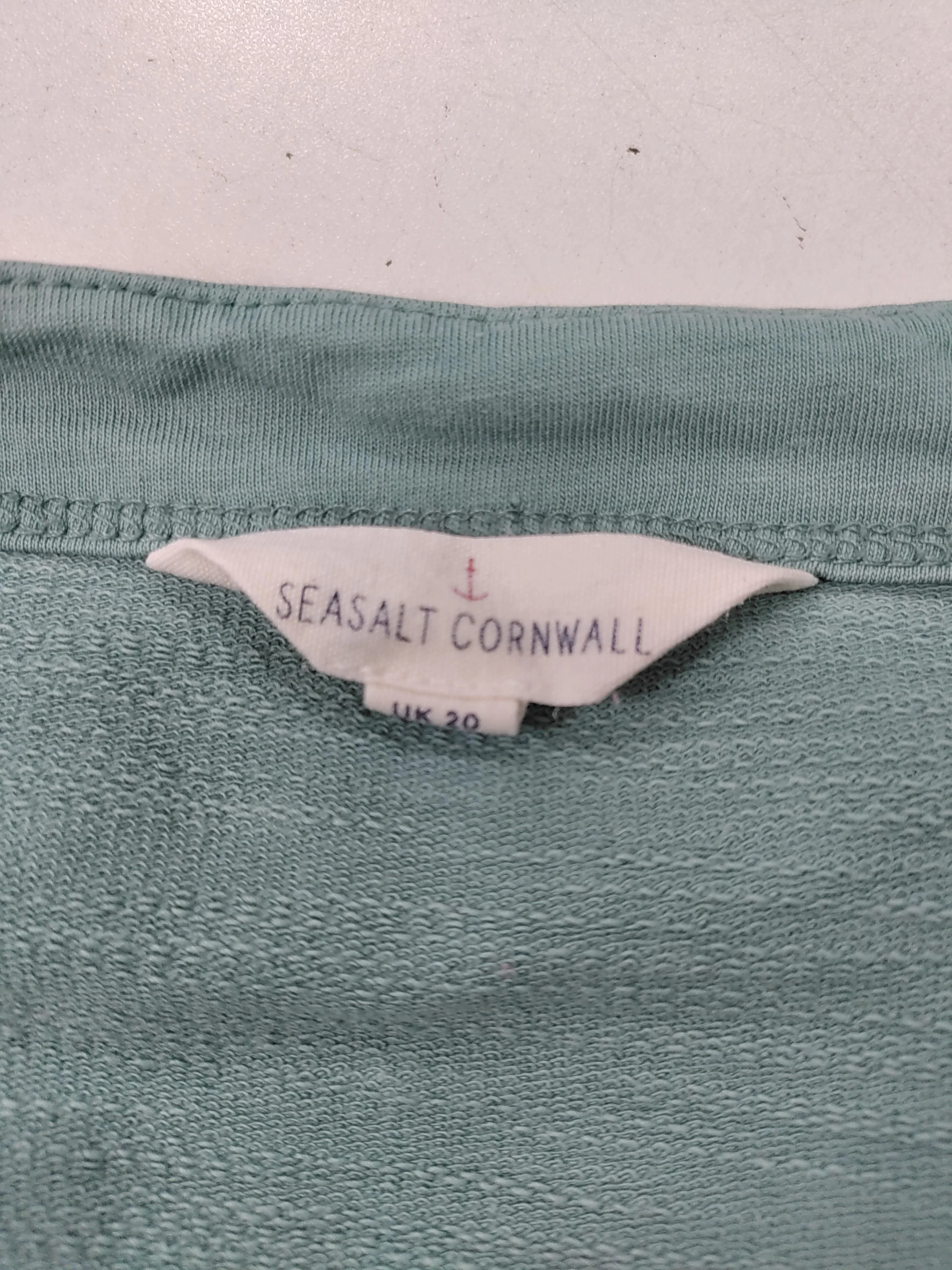 SEASALT CORNWALL Women's Top UK 20 Green Cotton with Elastane Tunic - Image 6