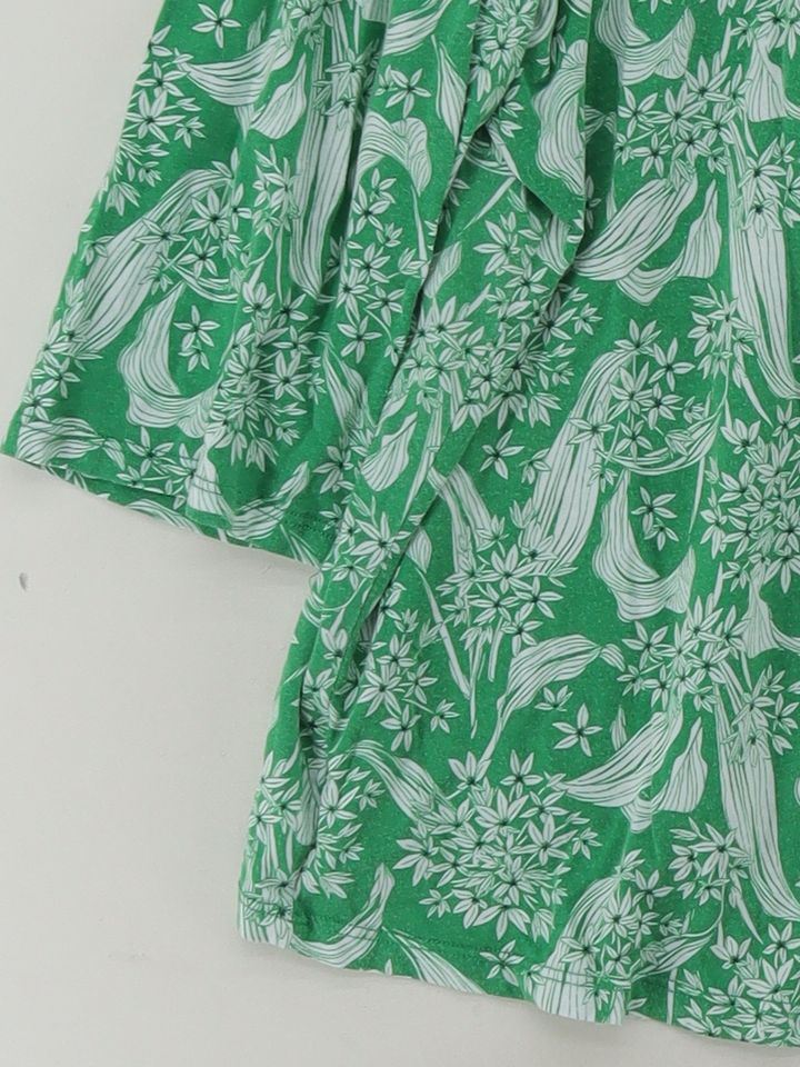 SEASALT CORNWALL Women's Top UK 22 Green Viscose with Cotton Tunic - Image 4