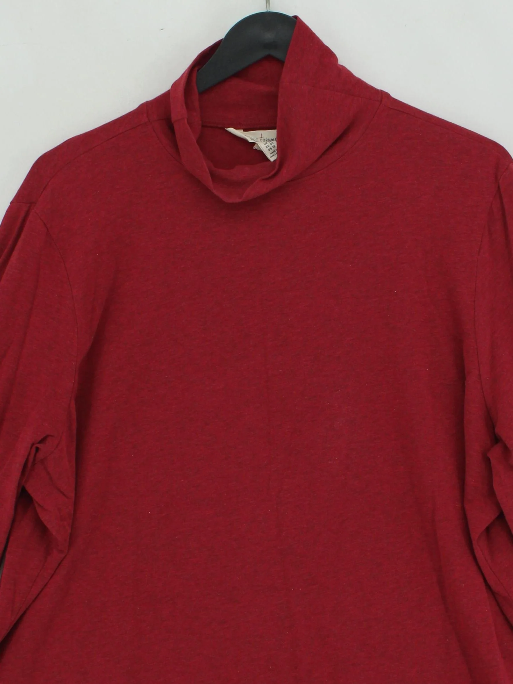 SEASALT CORNWALL Women's Top UK 22 Red Cotton with Elastane Basic - Image 3