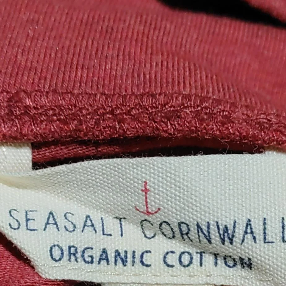 SEASALT CORNWALL Women's Top UK 22 Red Cotton with Elastane Basic - Image 5
