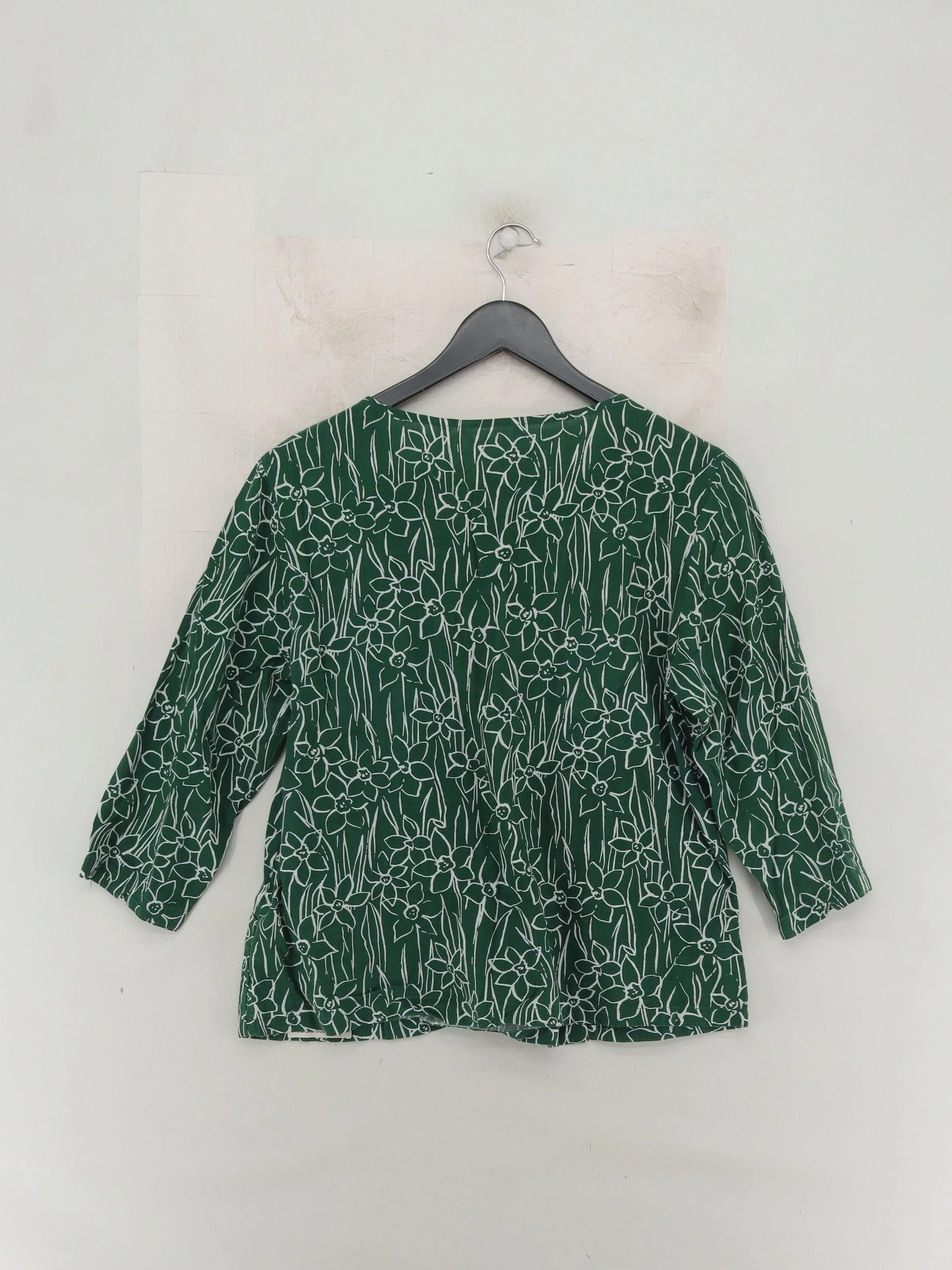 SEASALT CORNWALL Women's Top UK 8 Green Cotton with Viscose Basic - Image 2