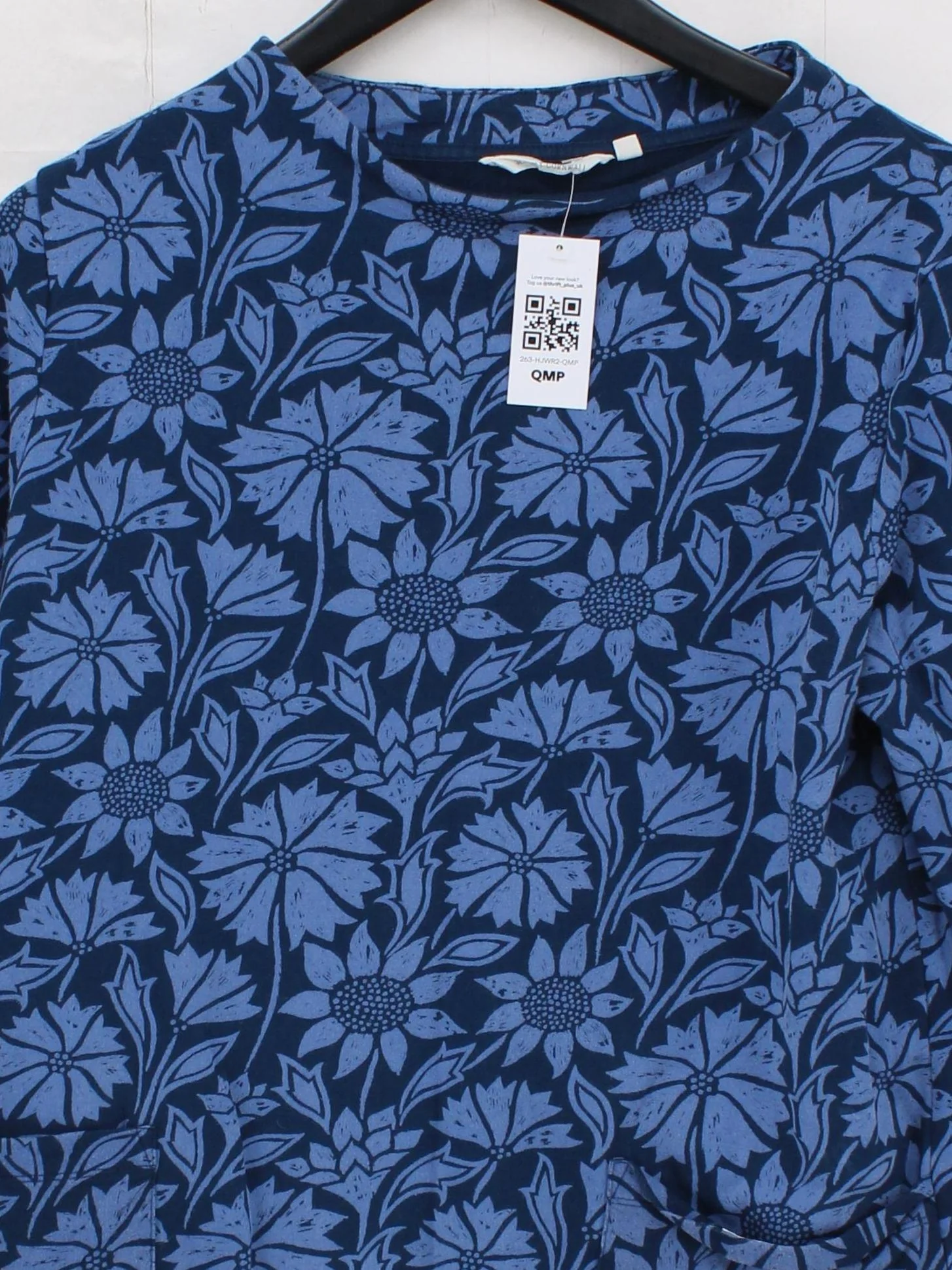SEASALT CORNWALL Women's Top XL Blue 100% Cotton Basic - Image 3