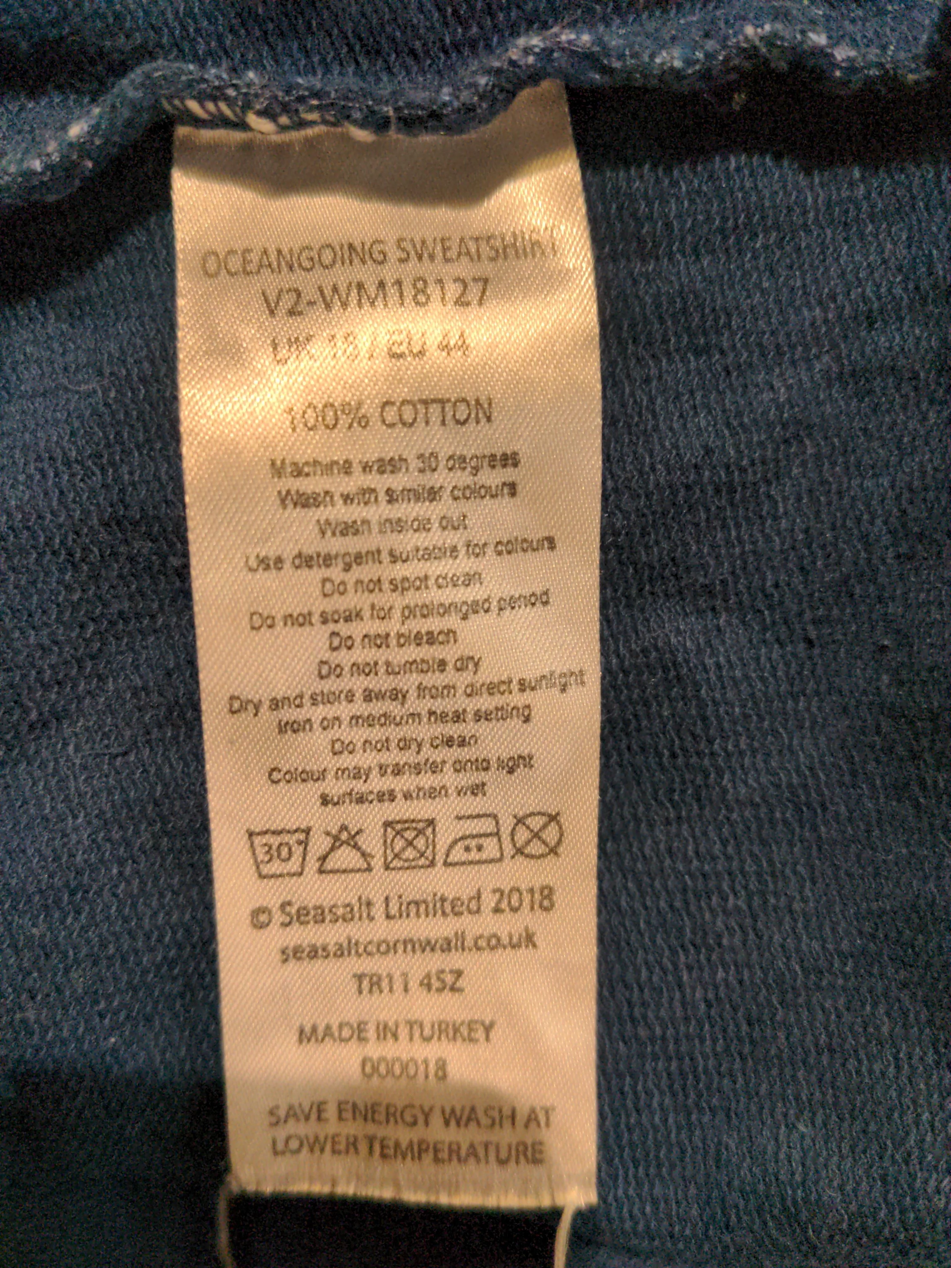 SEASALT CORNWALL Women's Top XL Blue 100% Cotton Basic - Image 6