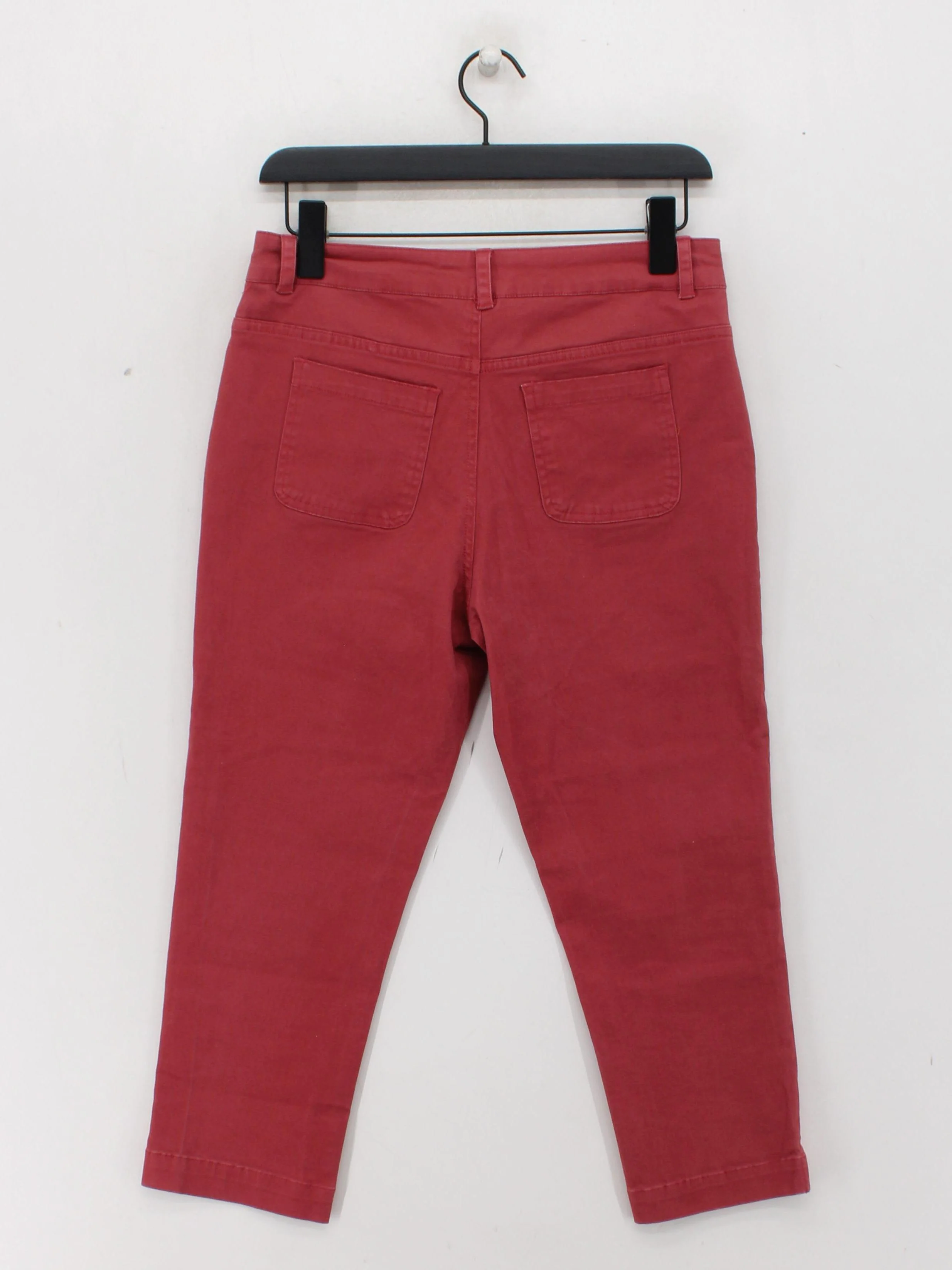 SEASALT CORNWALL Women's Trousers UK 10 Red Cotton with Elastane Cropped - Image 2