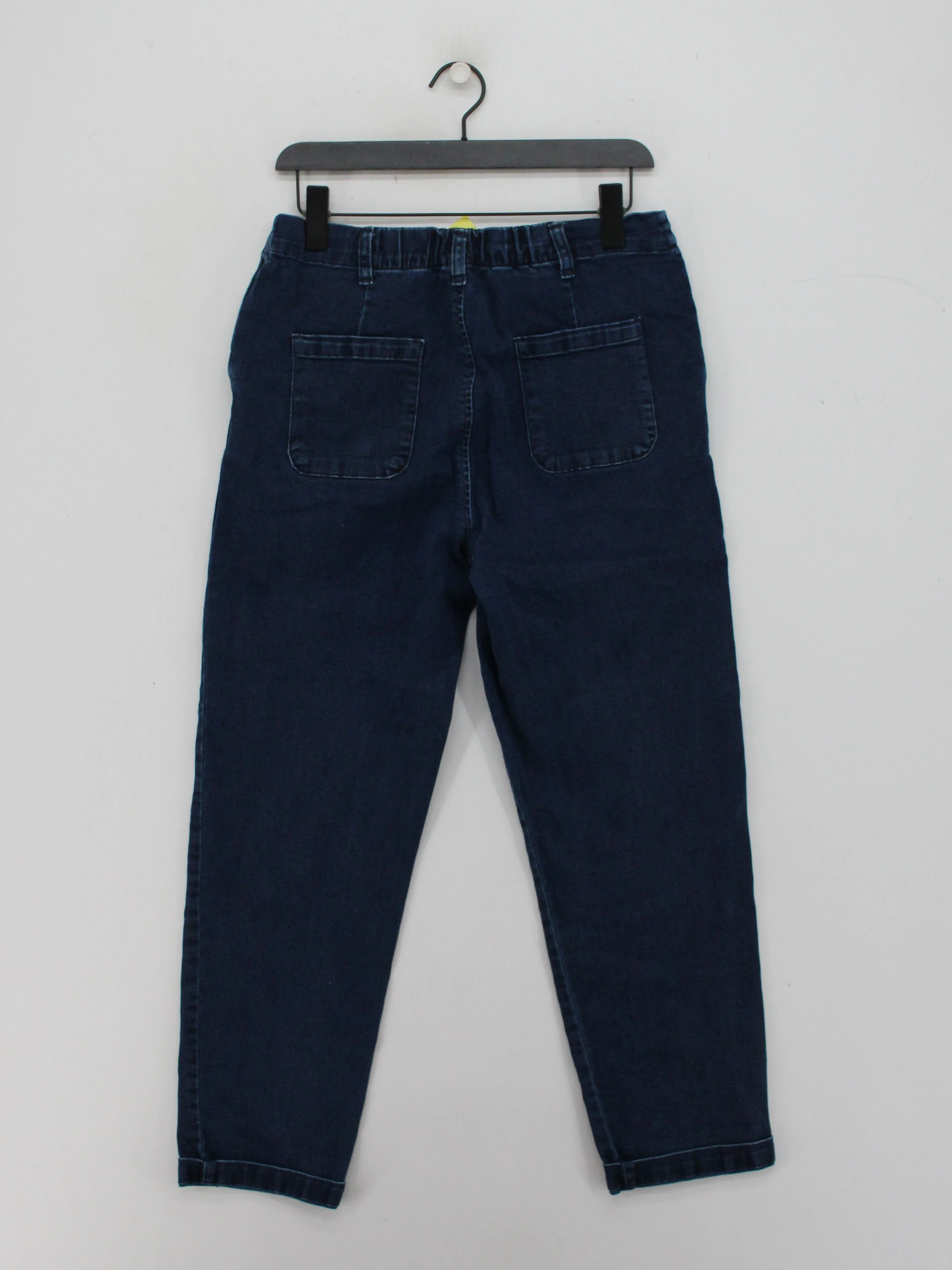 SEASALT CORNWALL Women's Trousers UK 14 Blue Cotton with Elastane Cropped - Image 2