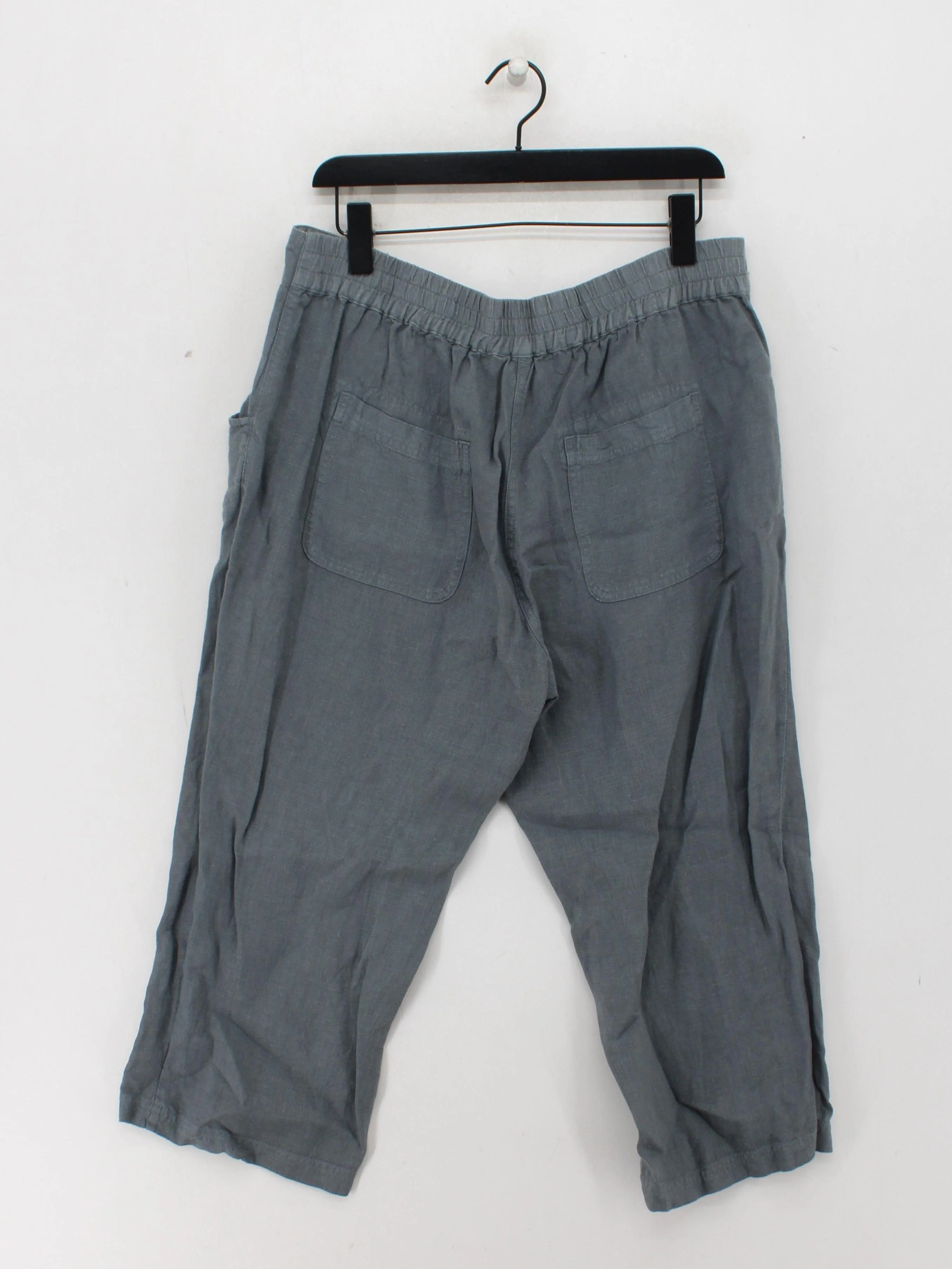 SEASALT CORNWALL Women's Trousers UK 16 Blue 100% Linen Wide-Leg Capri - Image 2