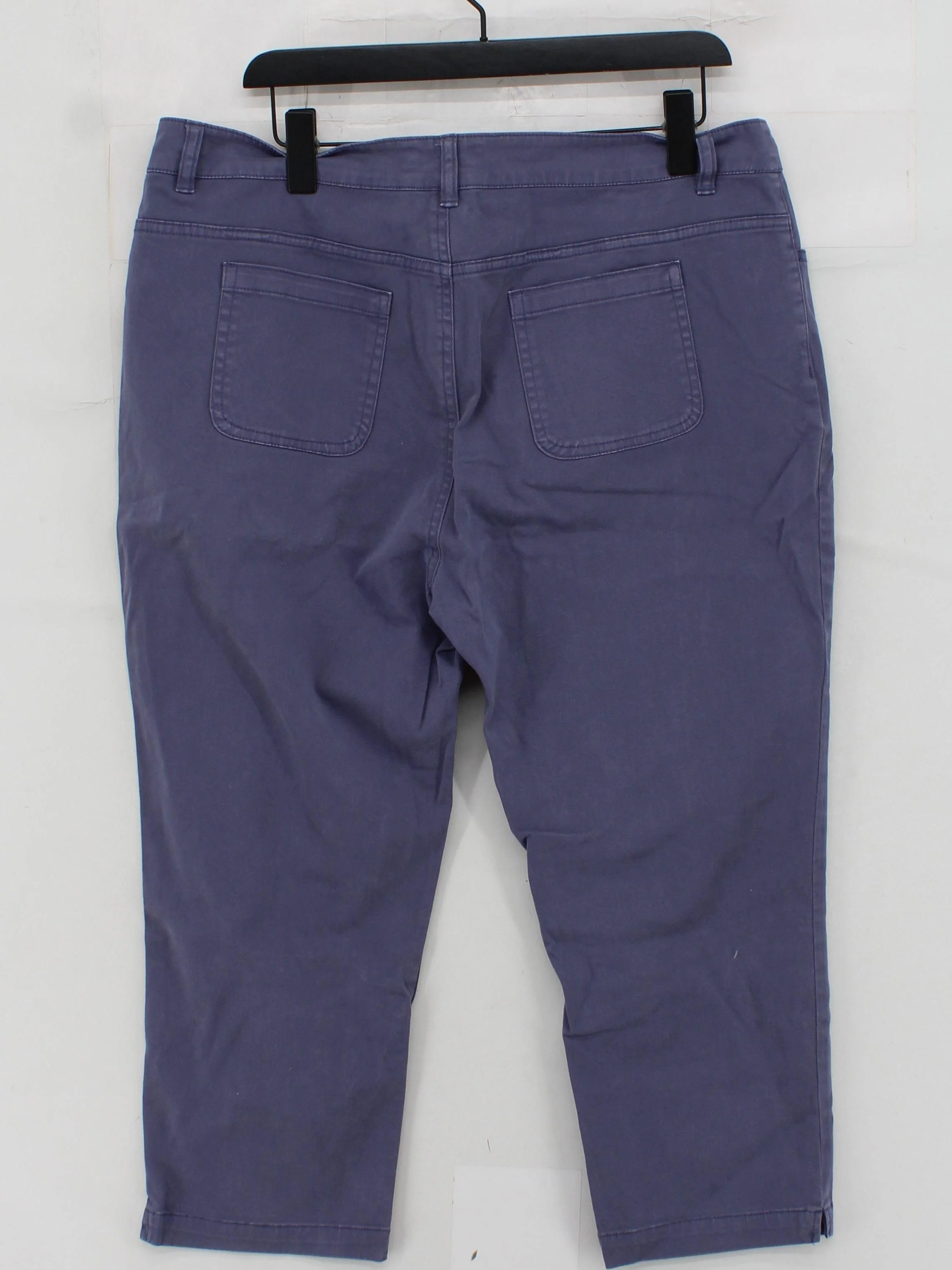 SEASALT CORNWALL Women's Trousers UK 16 Blue Cotton with Elastane Straight Capri - Image 2
