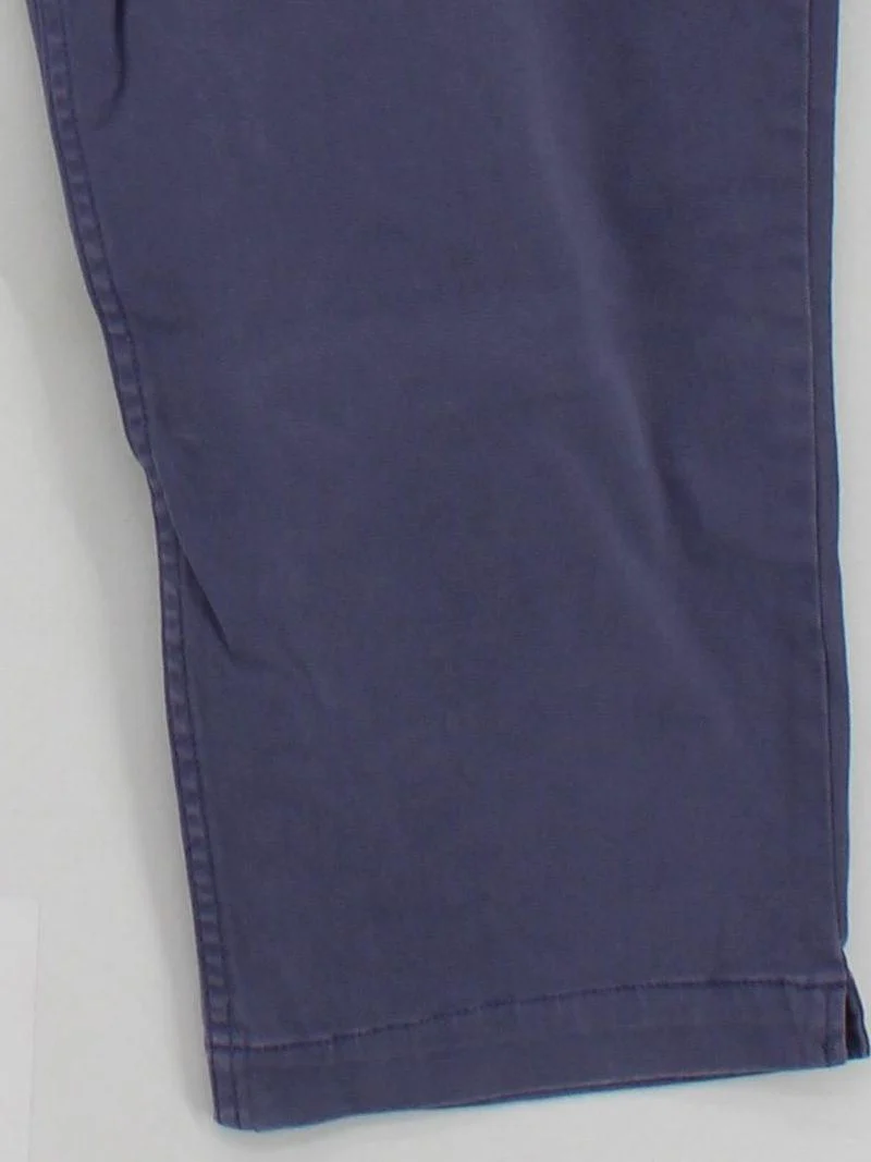 SEASALT CORNWALL Women's Trousers UK 16 Blue Cotton with Elastane Straight Capri - Image 4