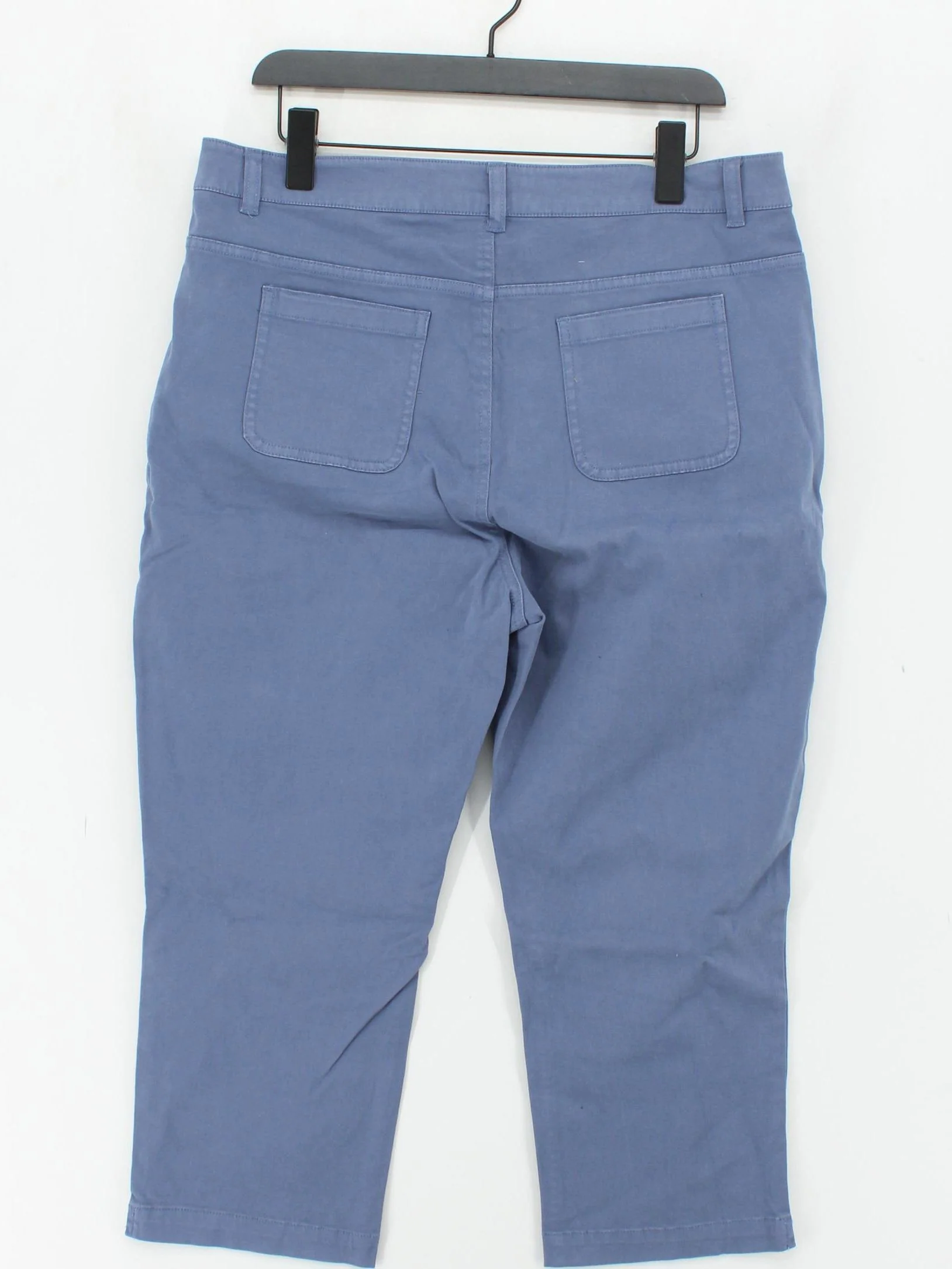 SEASALT CORNWALL Women's Trousers UK 16 Blue Cotton with Elastane Tapered Capri - Image 2