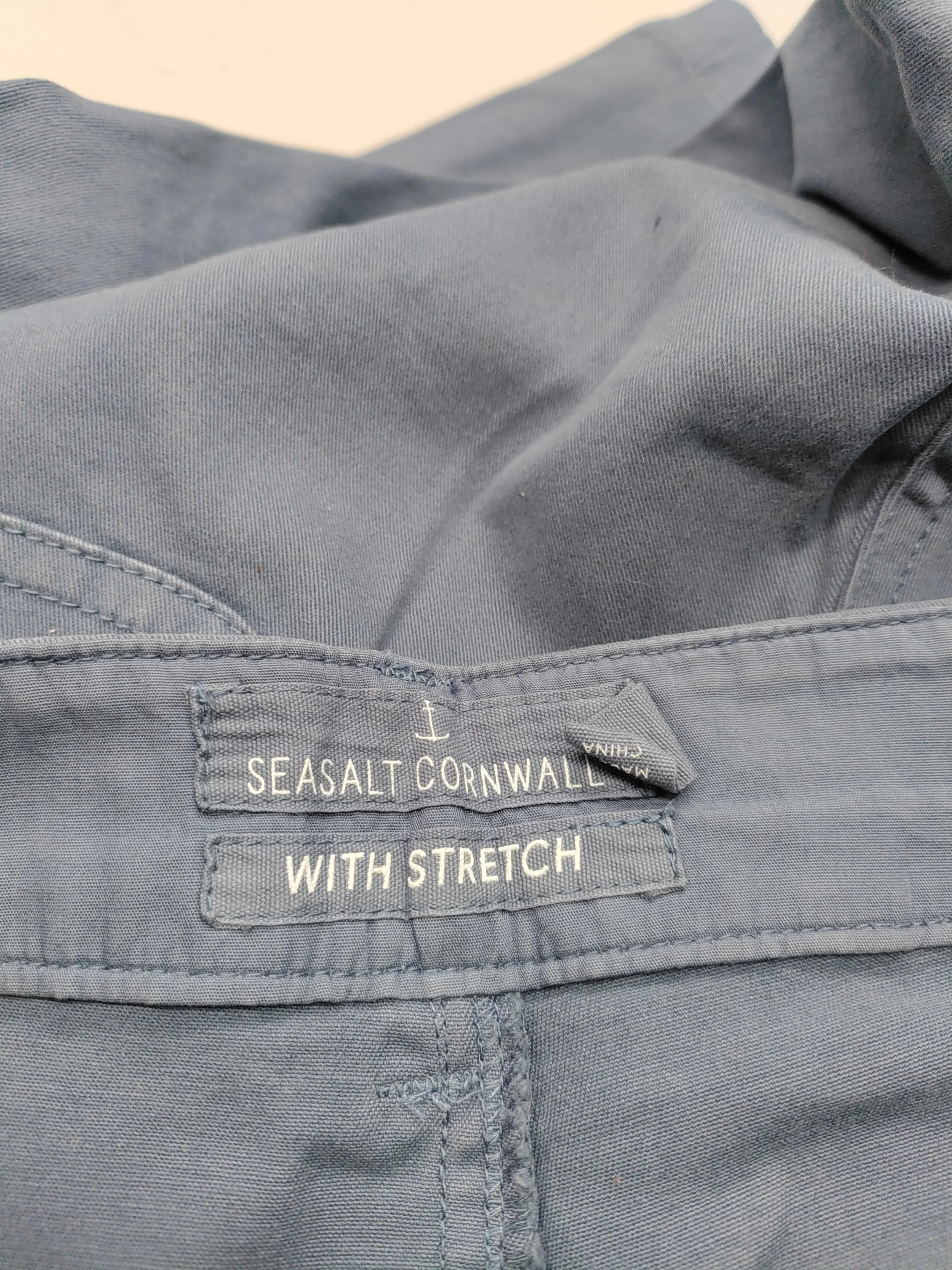 SEASALT CORNWALL Women's Trousers UK 16 Blue Cotton with Elastane Tapered Capri - Image 5