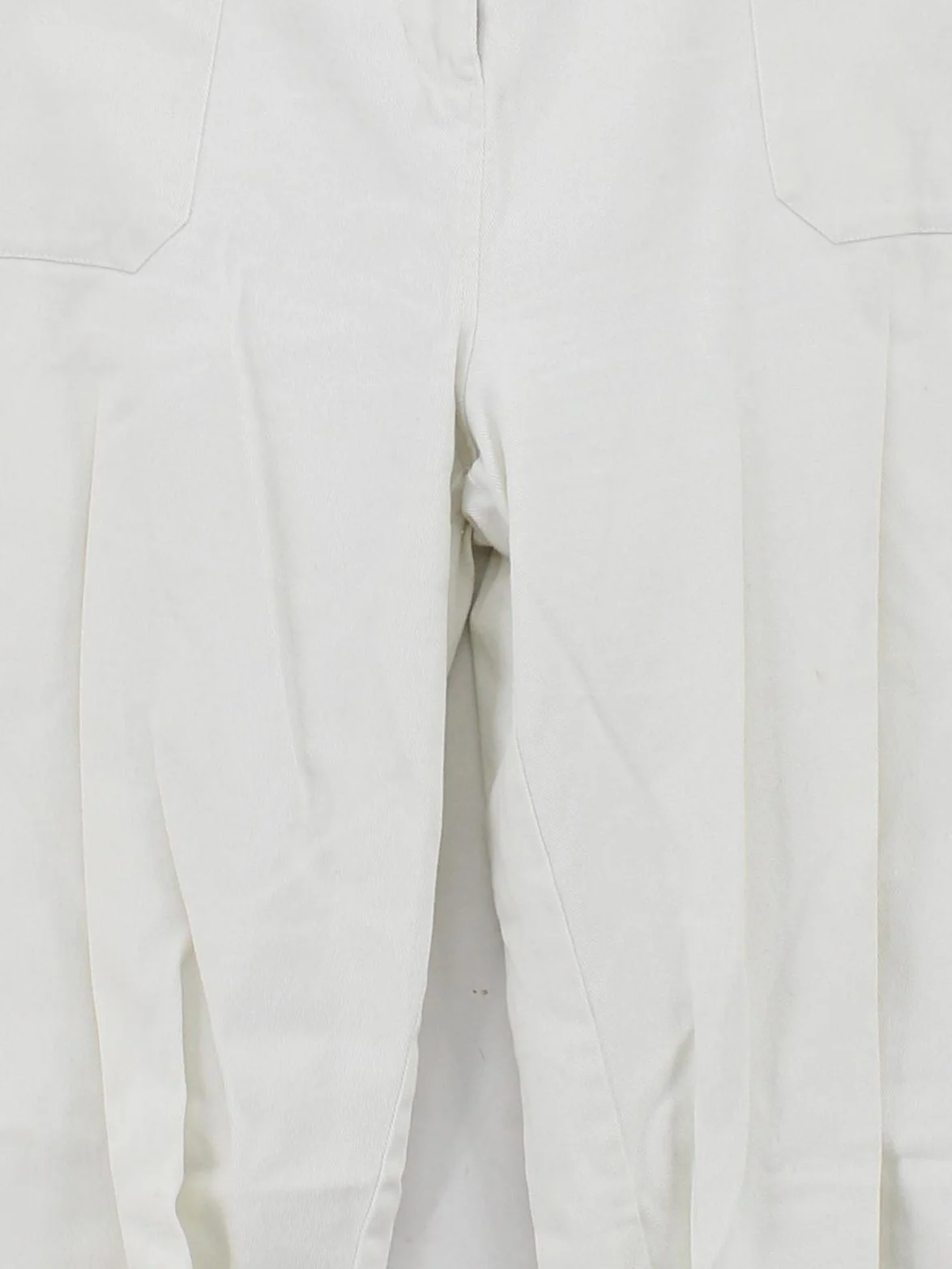 SEASALT CORNWALL Women's Trousers UK 16 Cream Cotton with Elastane Capri - Image 3
