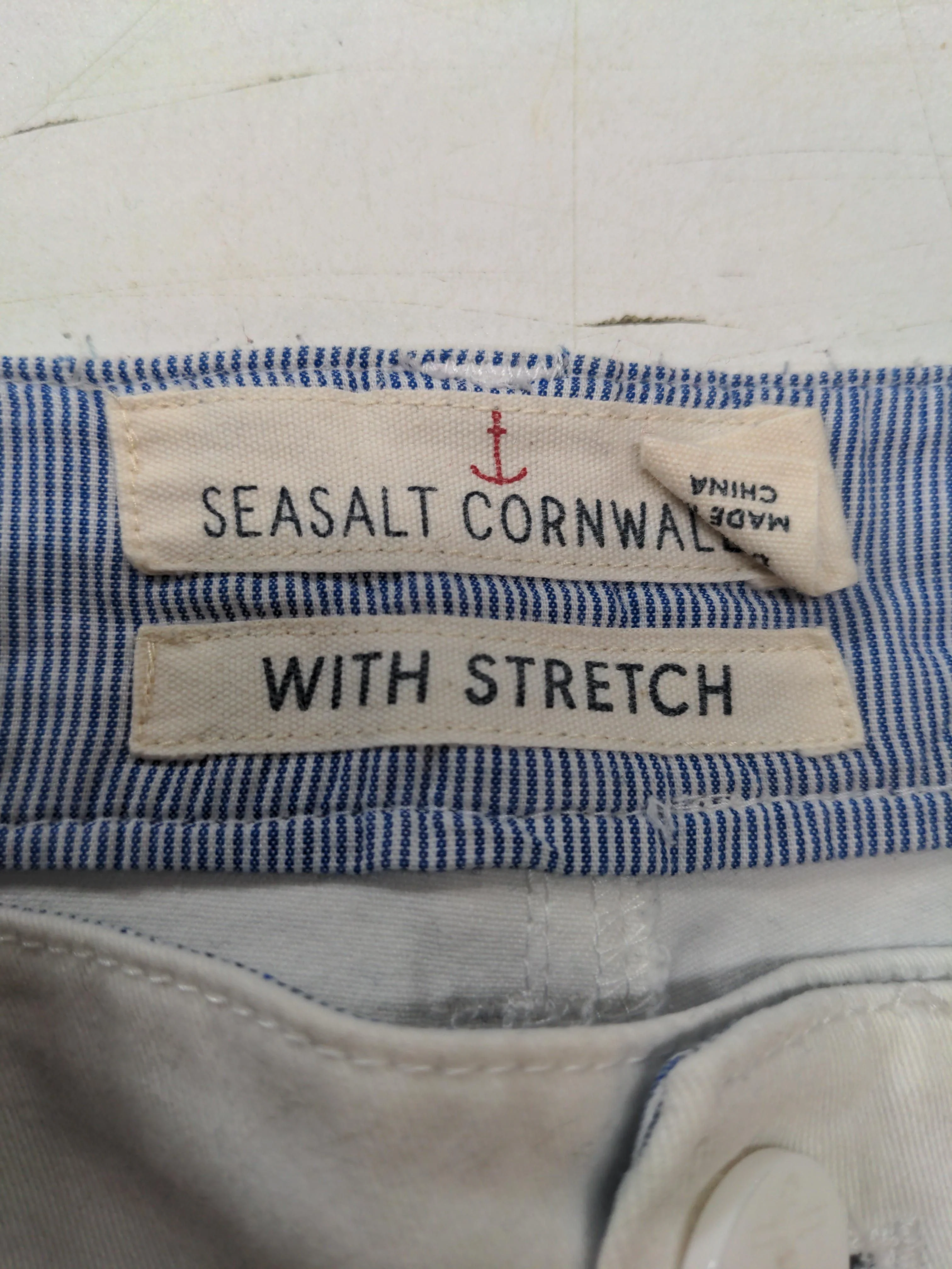 SEASALT CORNWALL Women's Trousers UK 16 White Cotton with Elastane Capri - Image 5
