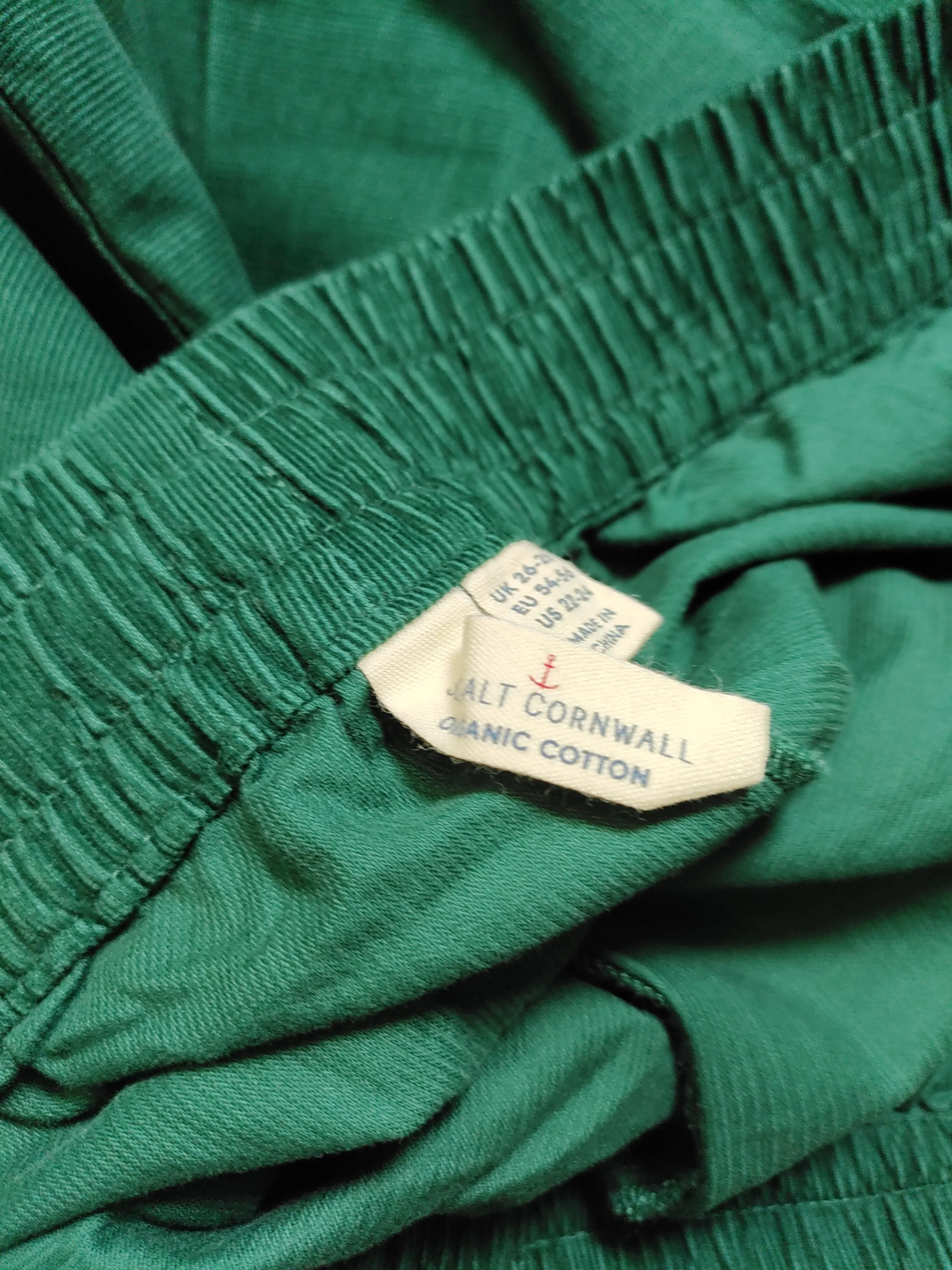 SEASALT CORNWALL Women's Trousers UK 26 Green 100% Cotton Tapered Sweatpants - Image 5