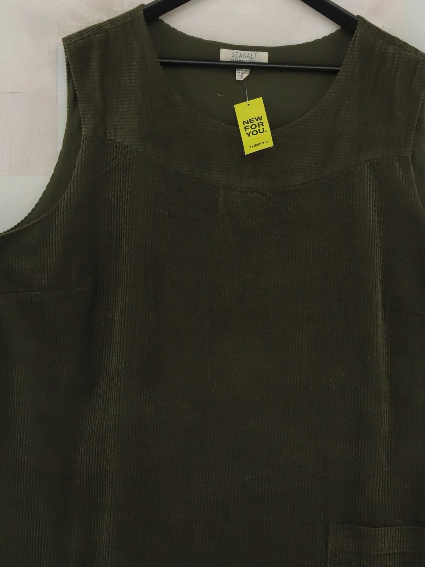 Seasalt Pinafore/Dungaree Mini Dress UK26 in Green - Image 3