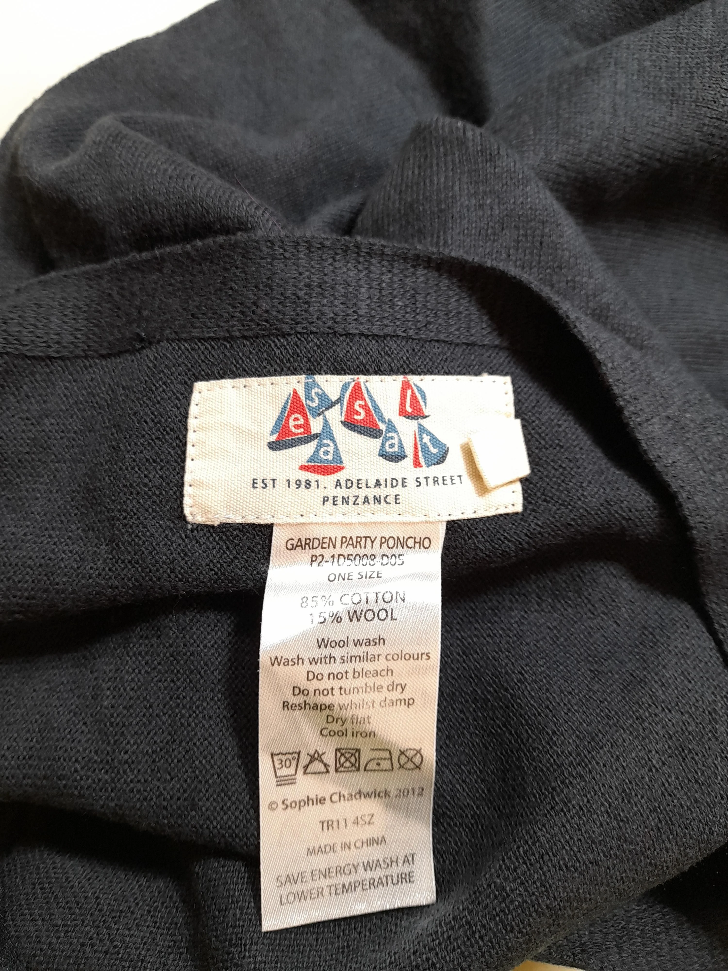 Seasalt Women's Cardigan Black Cotton with Wool V-Neck Cardigan - Image 5