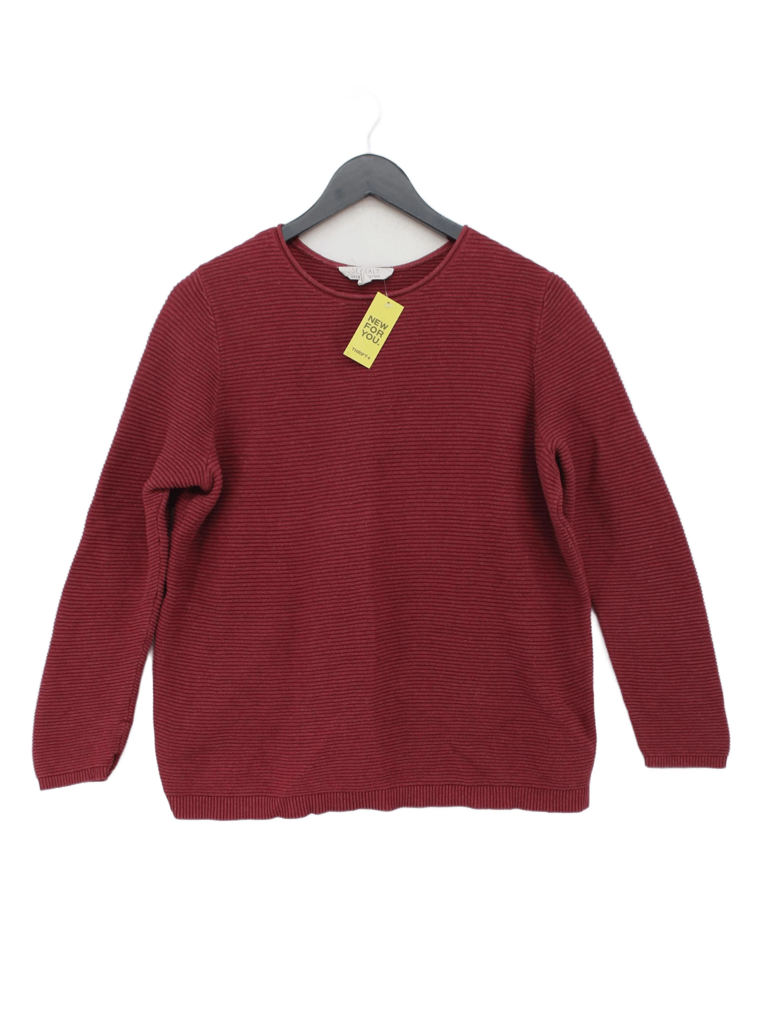 Seasalt Women's Jumper UK 10 Red 100% Cotton Crew Neck Pullover