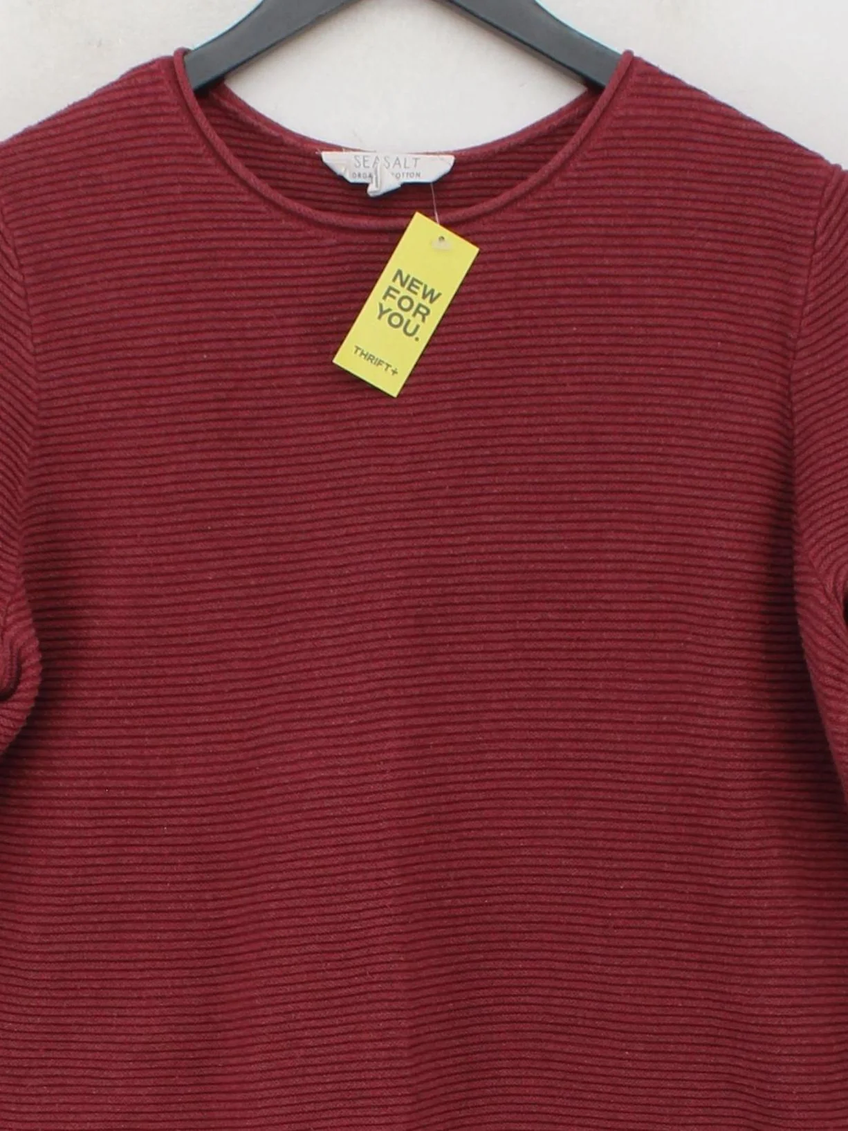Seasalt Women's Jumper UK 10 Red 100% Cotton Crew Neck Pullover - Image 3