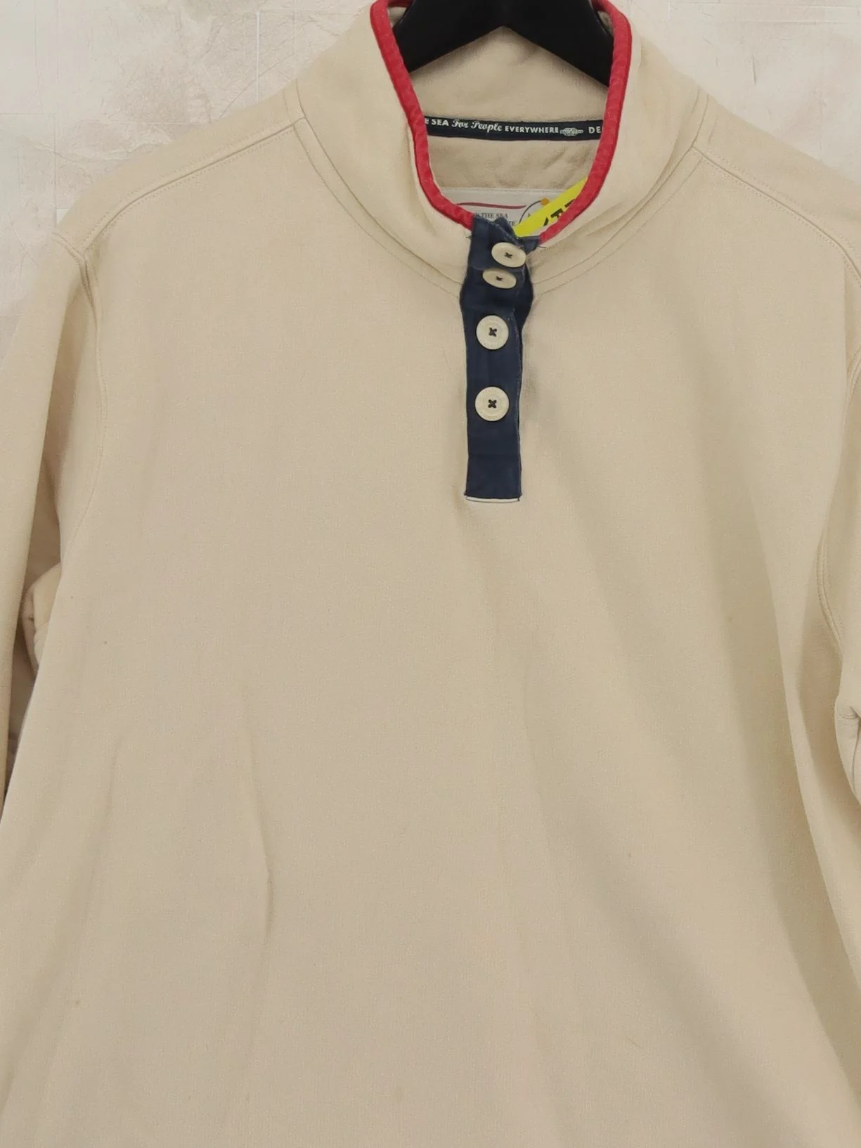 Seasalt Women's Jumper UK 16 Cream 100% Cotton Mock Neck Pullover - Image 3
