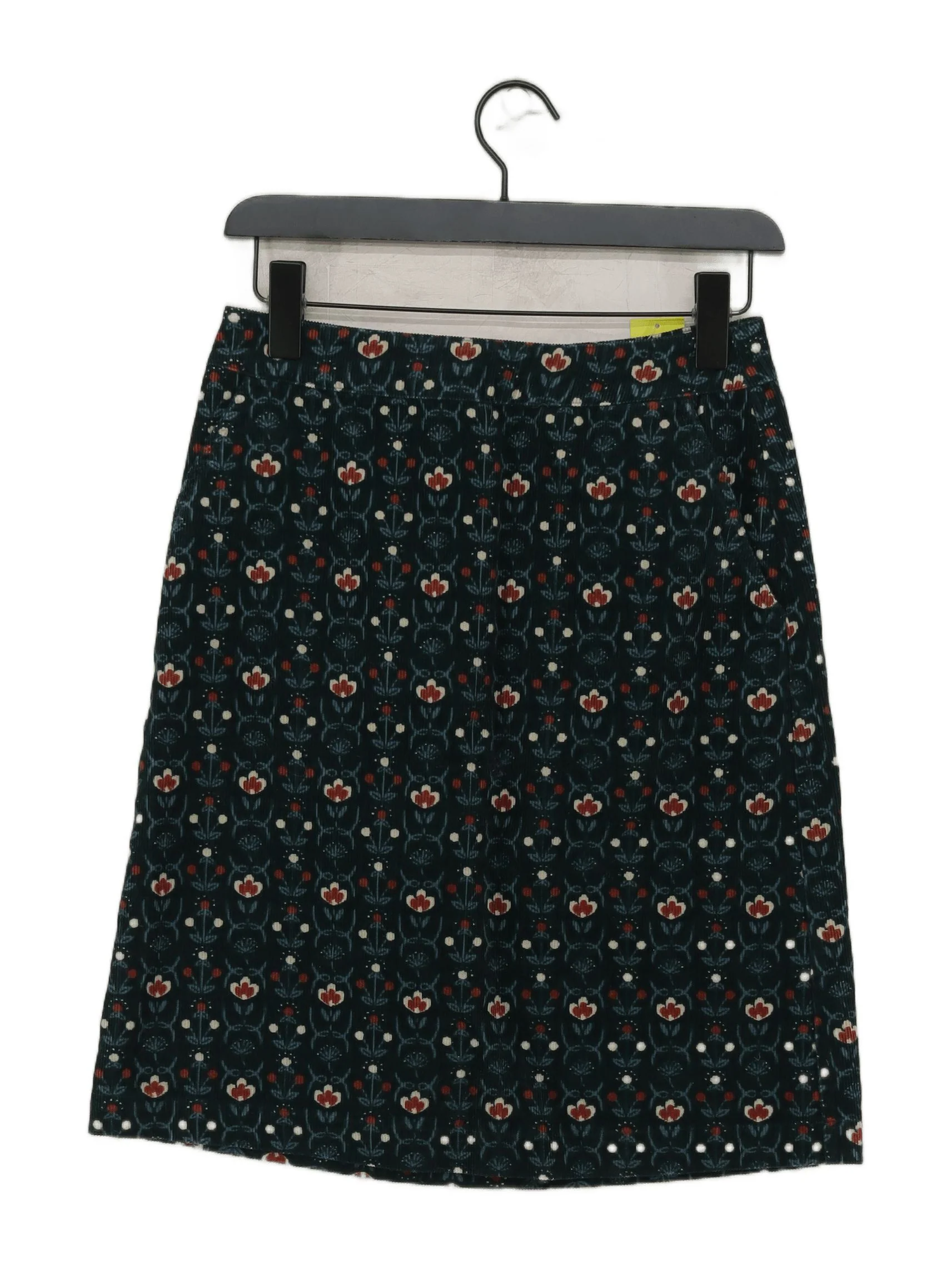 Seasalt Women's Midi Skirt S Green Floral 100% Cotton Midi Straight & Pencil