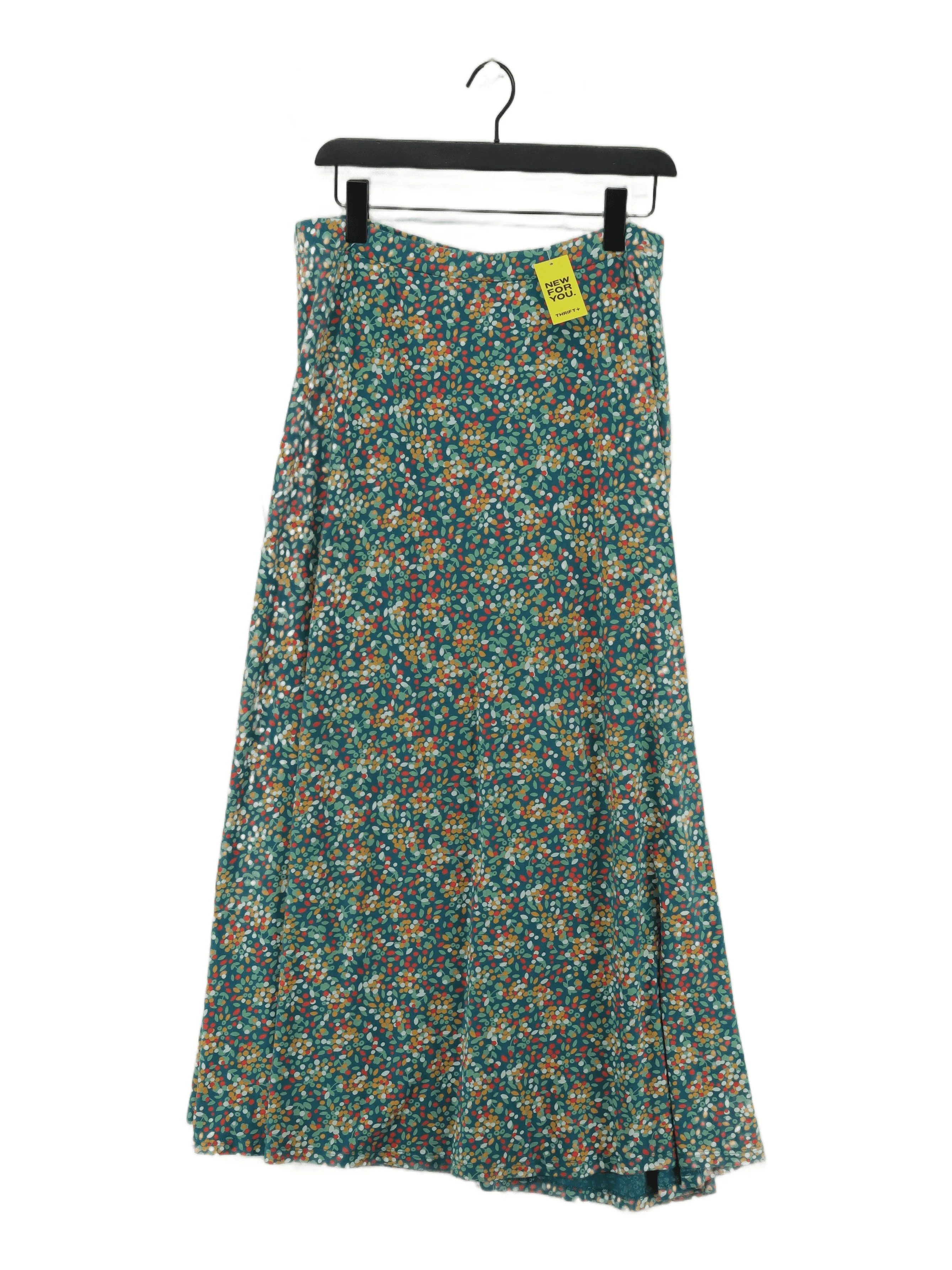 Seasalt Women's Midi Skirt UK 16 Multi Floral Cotton with Elastane Midi A-Line