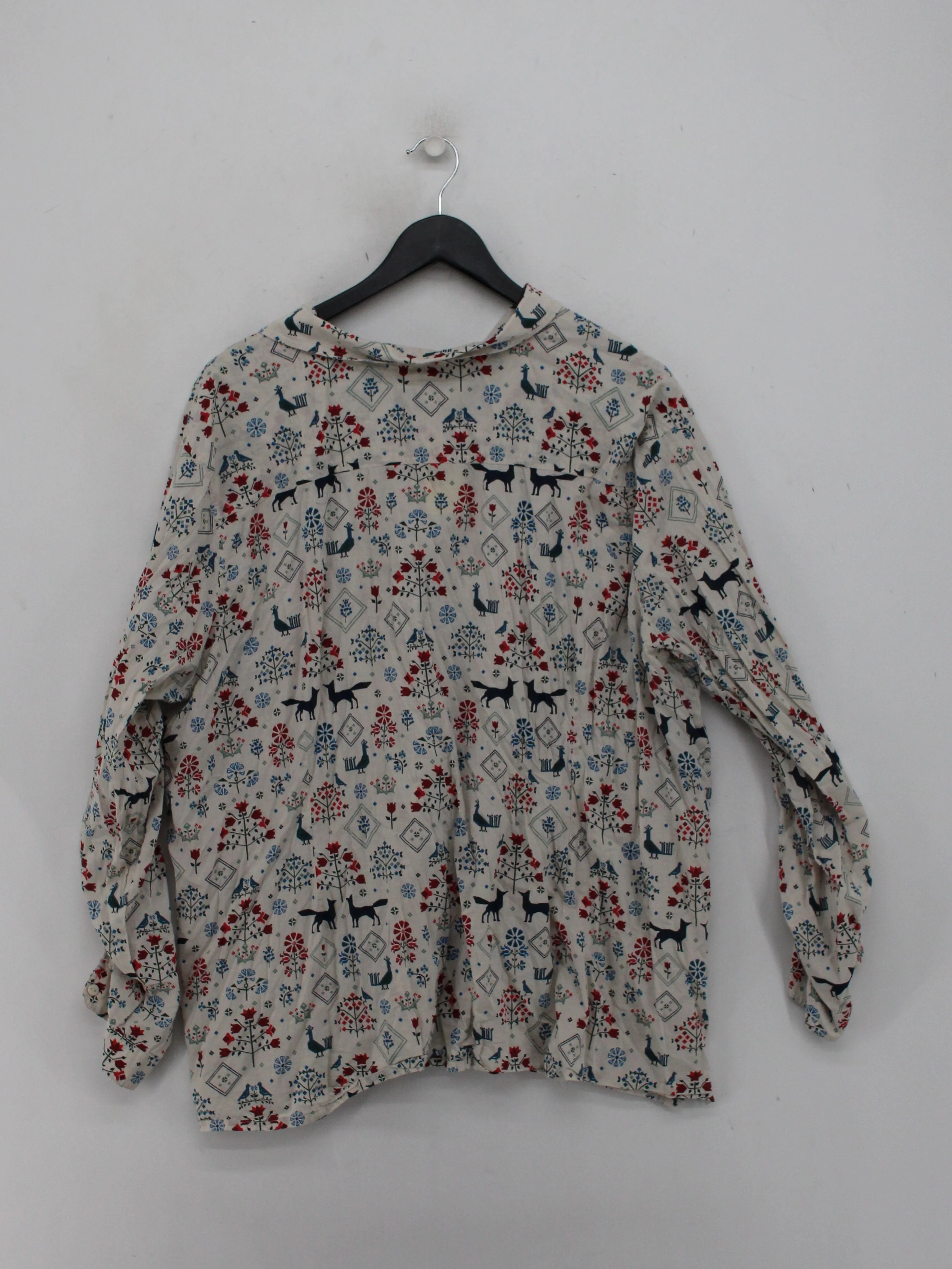 Seasalt Women's Shirt L Cream 100% Cotton Long Sleeve Collared Basic - Image 2