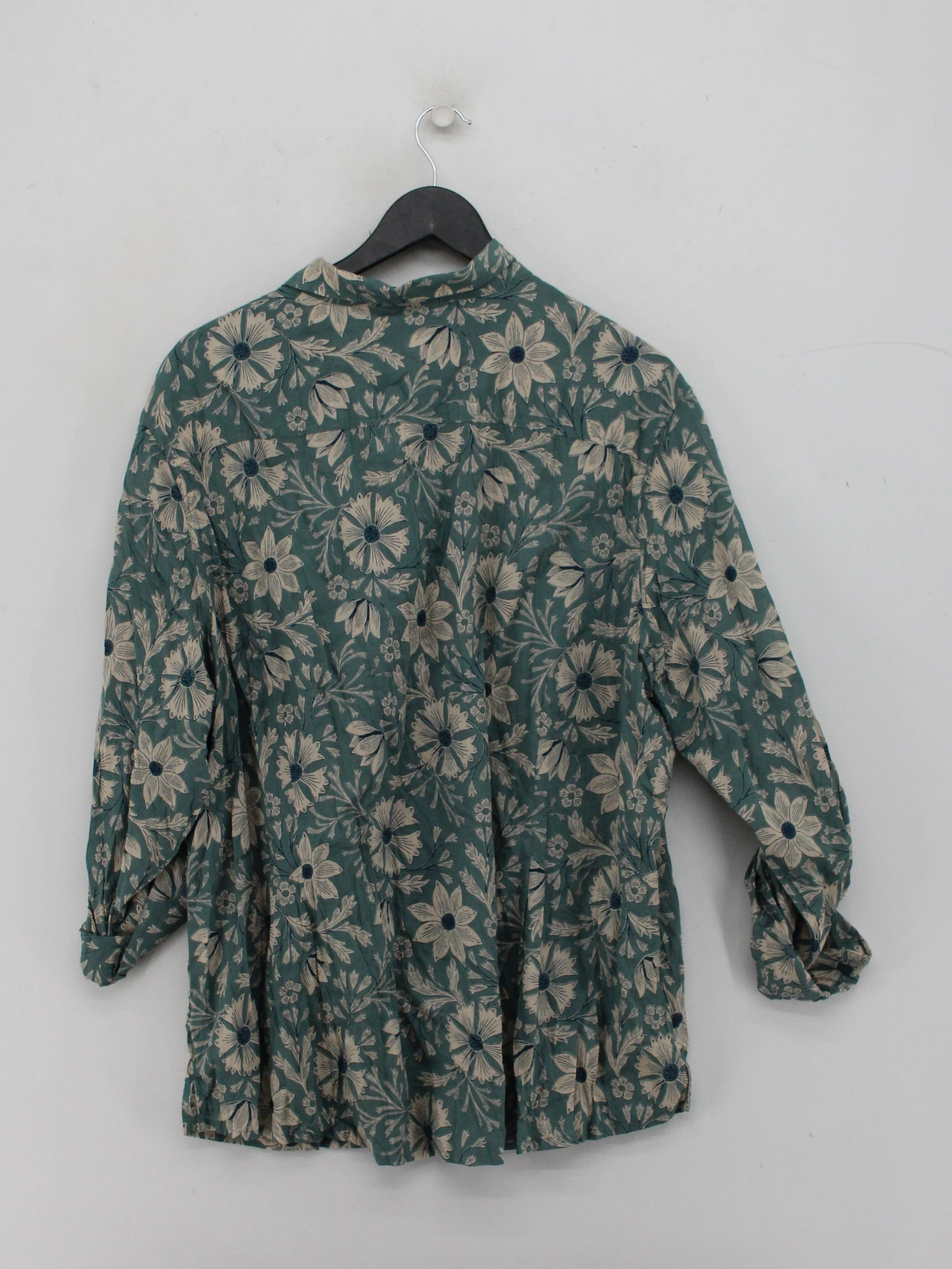 Seasalt Women's Shirt M Multi Floral 100% Cotton 3/4 Sleeve Collared Basic - Image 2