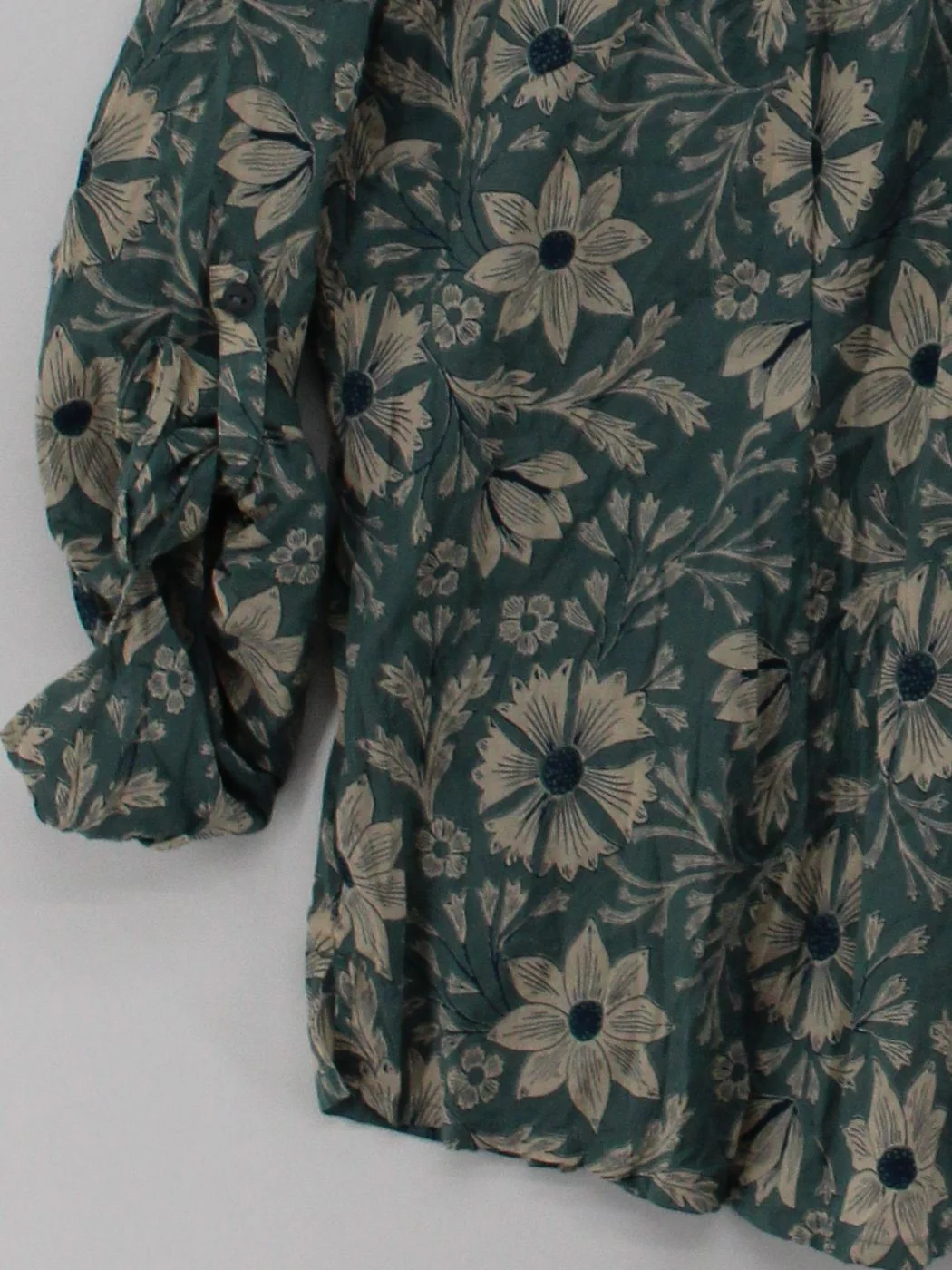 Seasalt Women's Shirt M Multi Floral 100% Cotton 3/4 Sleeve Collared Basic - Image 4