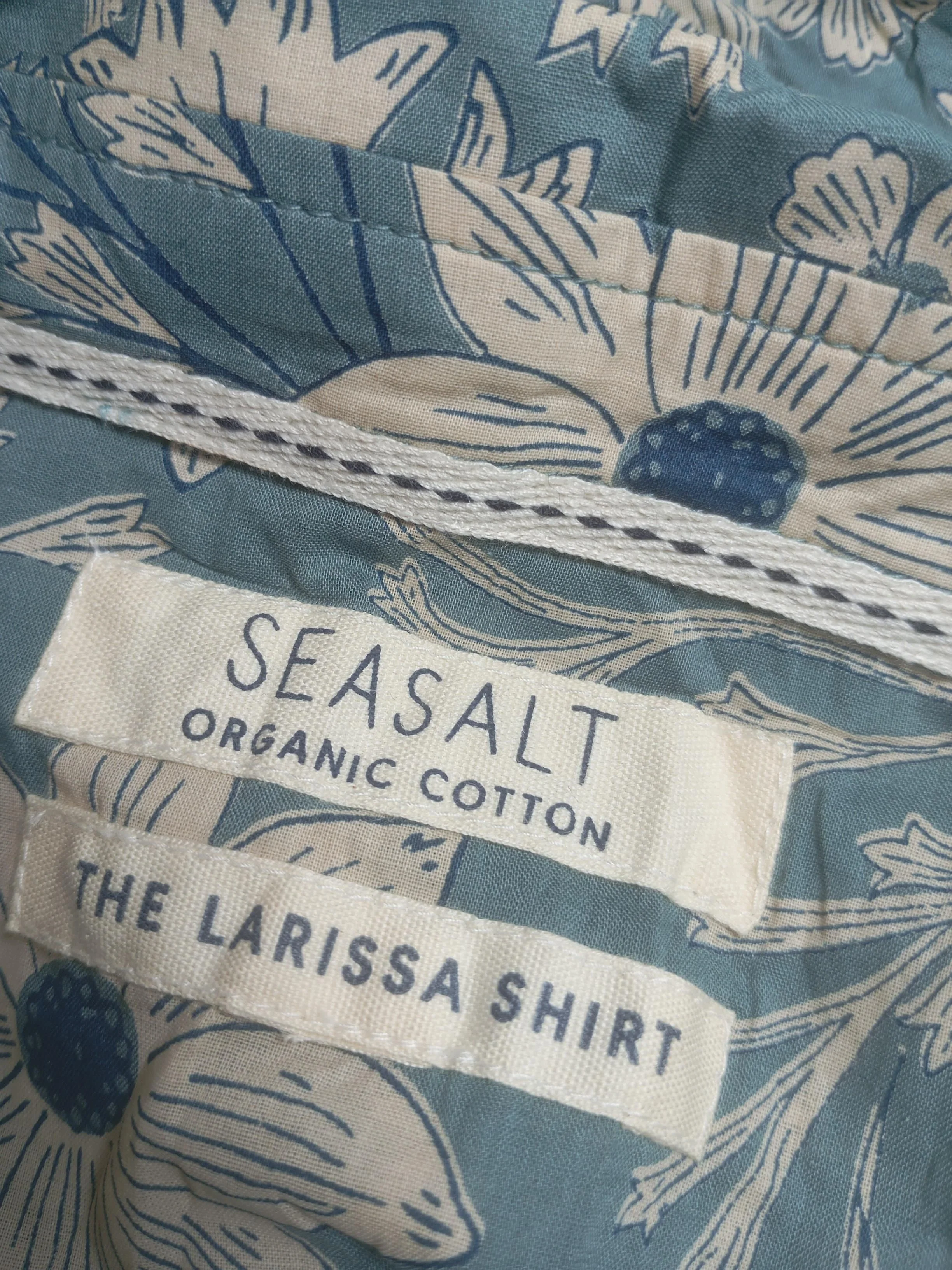 Seasalt Women's Shirt M Multi Floral 100% Cotton 3/4 Sleeve Collared Basic - Image 5