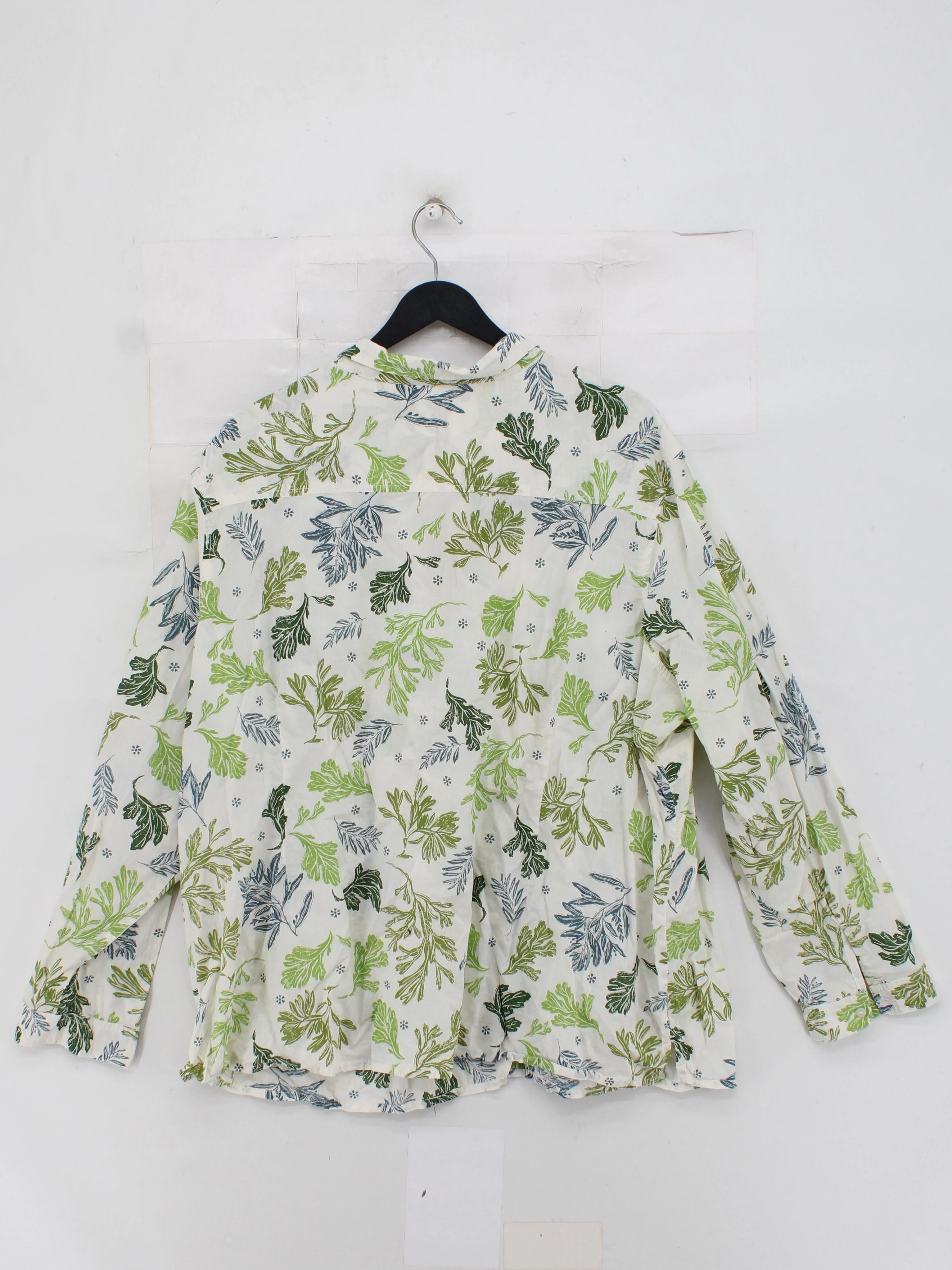 Seasalt Women's Shirt M White Floral 100% Cotton Long Sleeve Collared Basic - Image 2