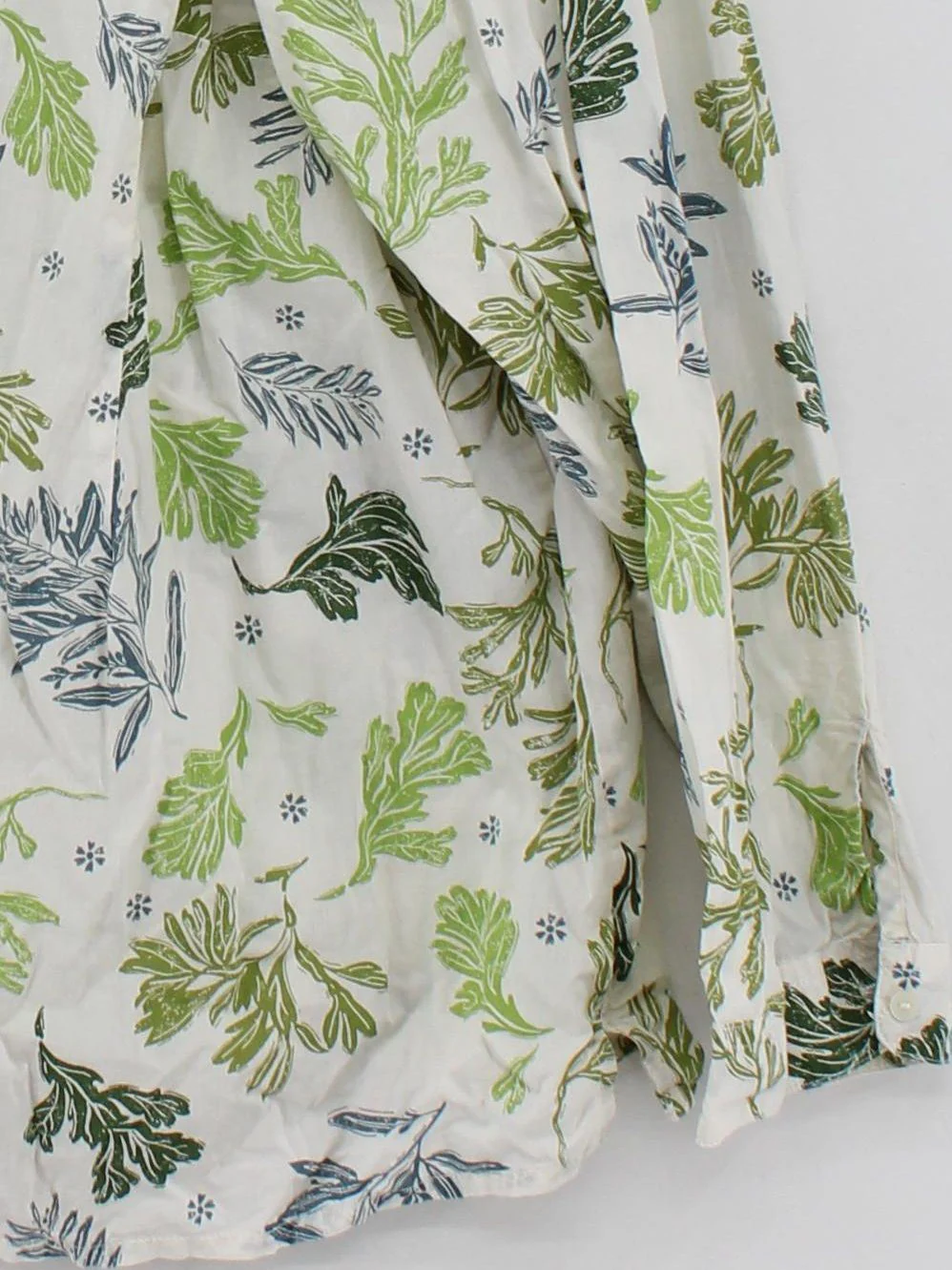 Seasalt Women's Shirt M White Floral 100% Cotton Long Sleeve Collared Basic - Image 4