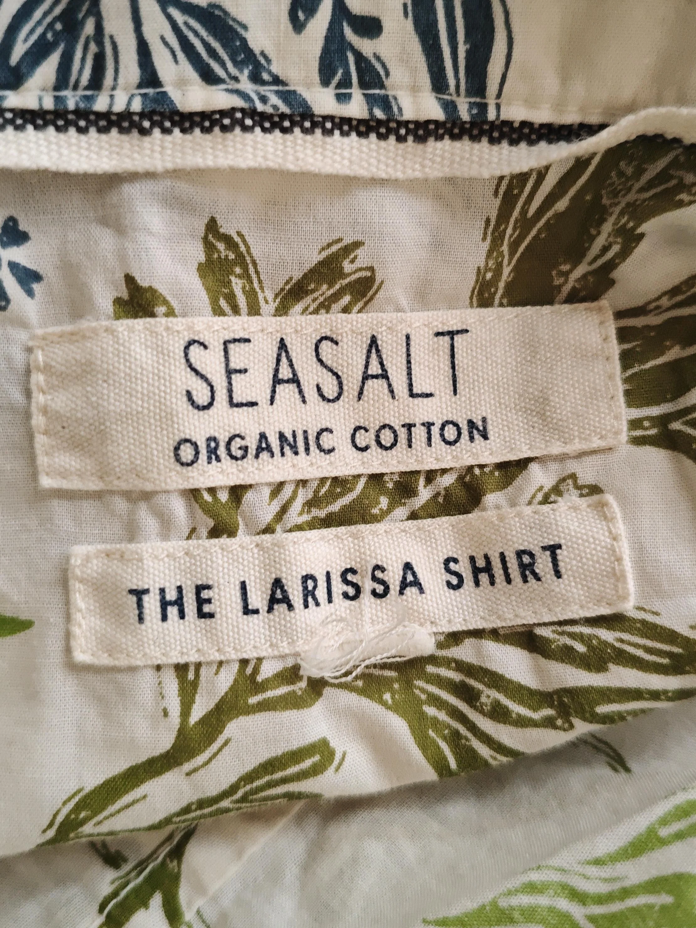 Seasalt Women's Shirt M White Floral 100% Cotton Long Sleeve Collared Basic - Image 5