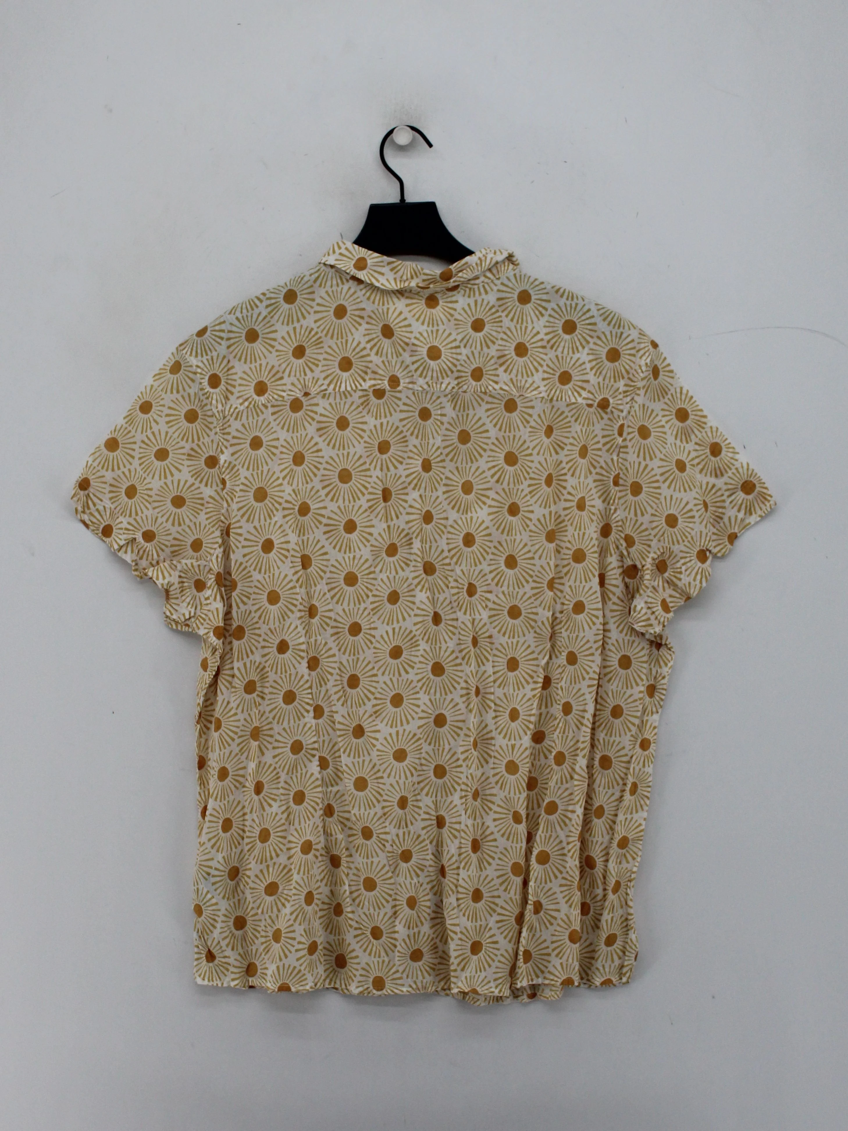 Seasalt Women's Shirt M White Floral 100% Cotton Short Sleeve Collared Basic - Image 2