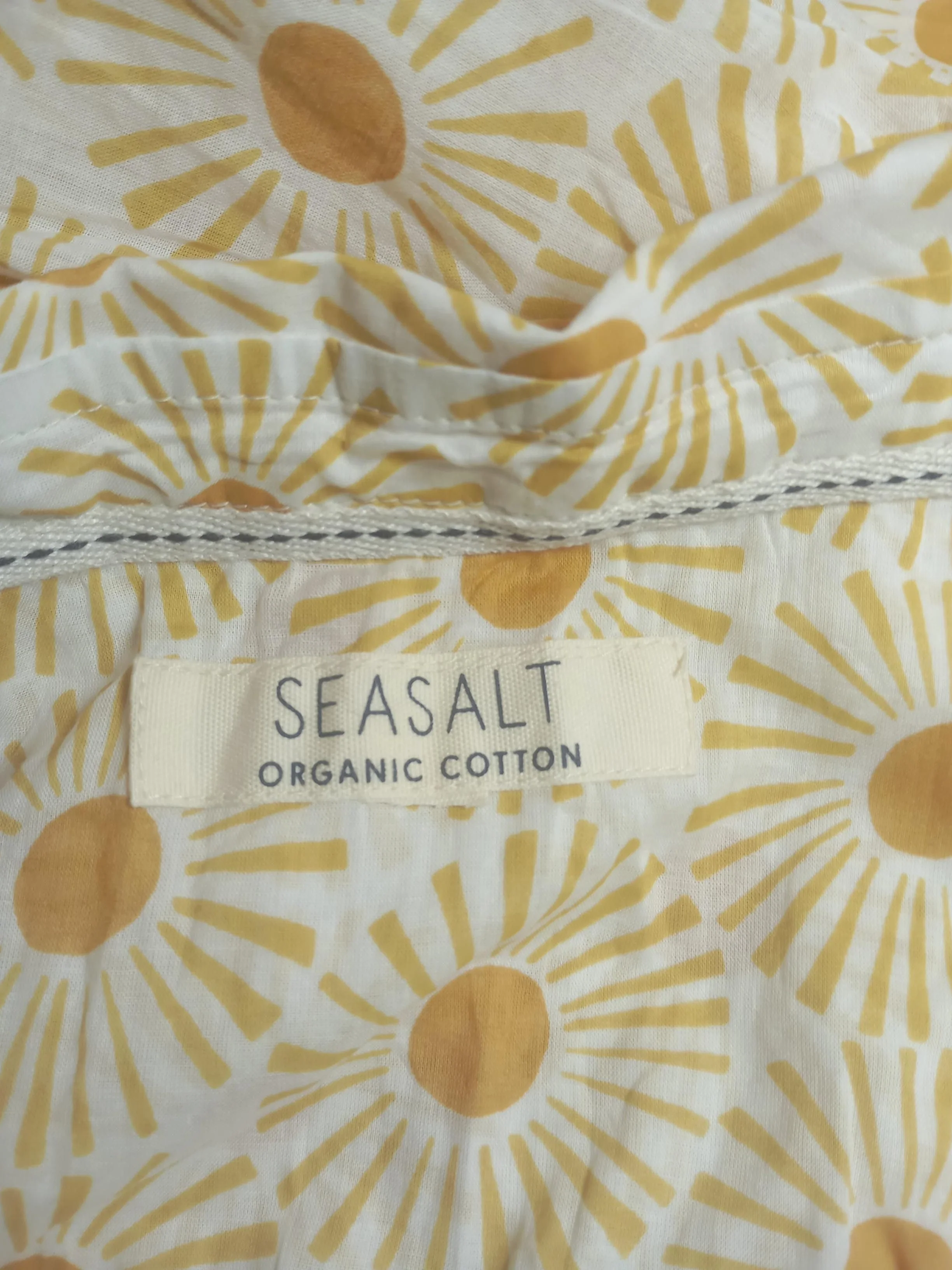 Seasalt Women's Shirt M White Floral 100% Cotton Short Sleeve Collared Basic - Image 5
