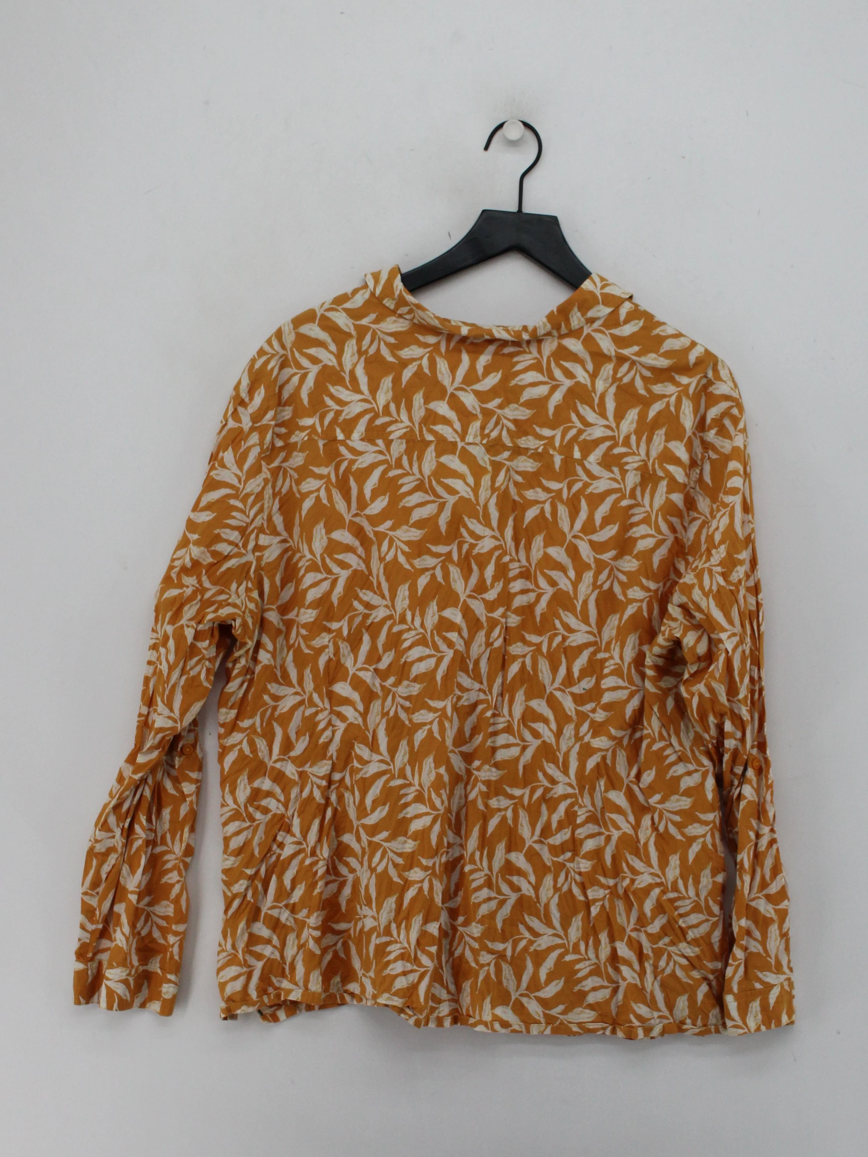 Seasalt Women's Shirt M Yellow Floral 100% Cotton Long Sleeve Collared Basic - Image 2
