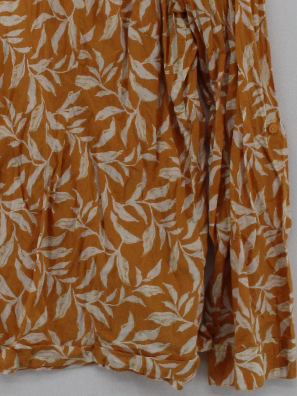 Seasalt Women's Shirt M Yellow Floral 100% Cotton Long Sleeve Collared Basic - Image 4