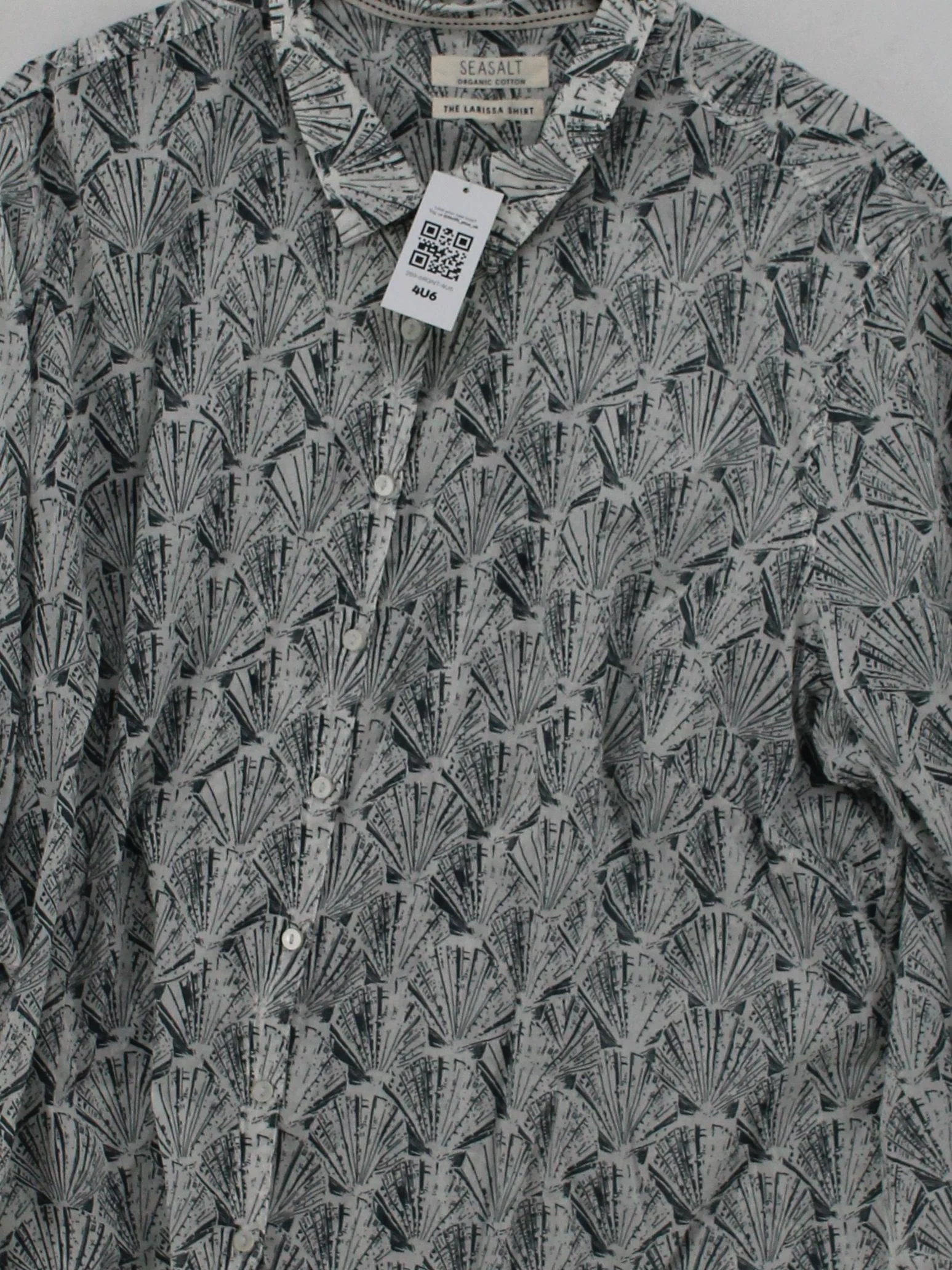 Seasalt Women's Shirt UK 10 Multi 100% Cotton 3/4 Sleeve Collared Basic - Image 3