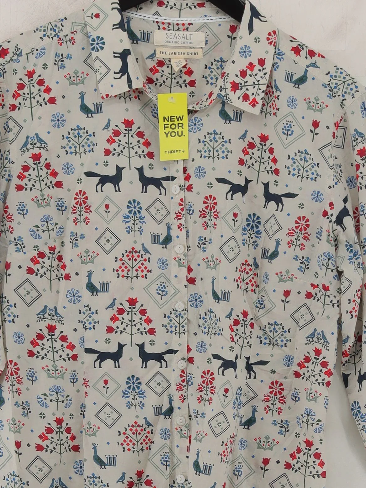 Seasalt Women's Shirt UK 12 Multi 100% Cotton Long Sleeve Collared Basic - Image 3