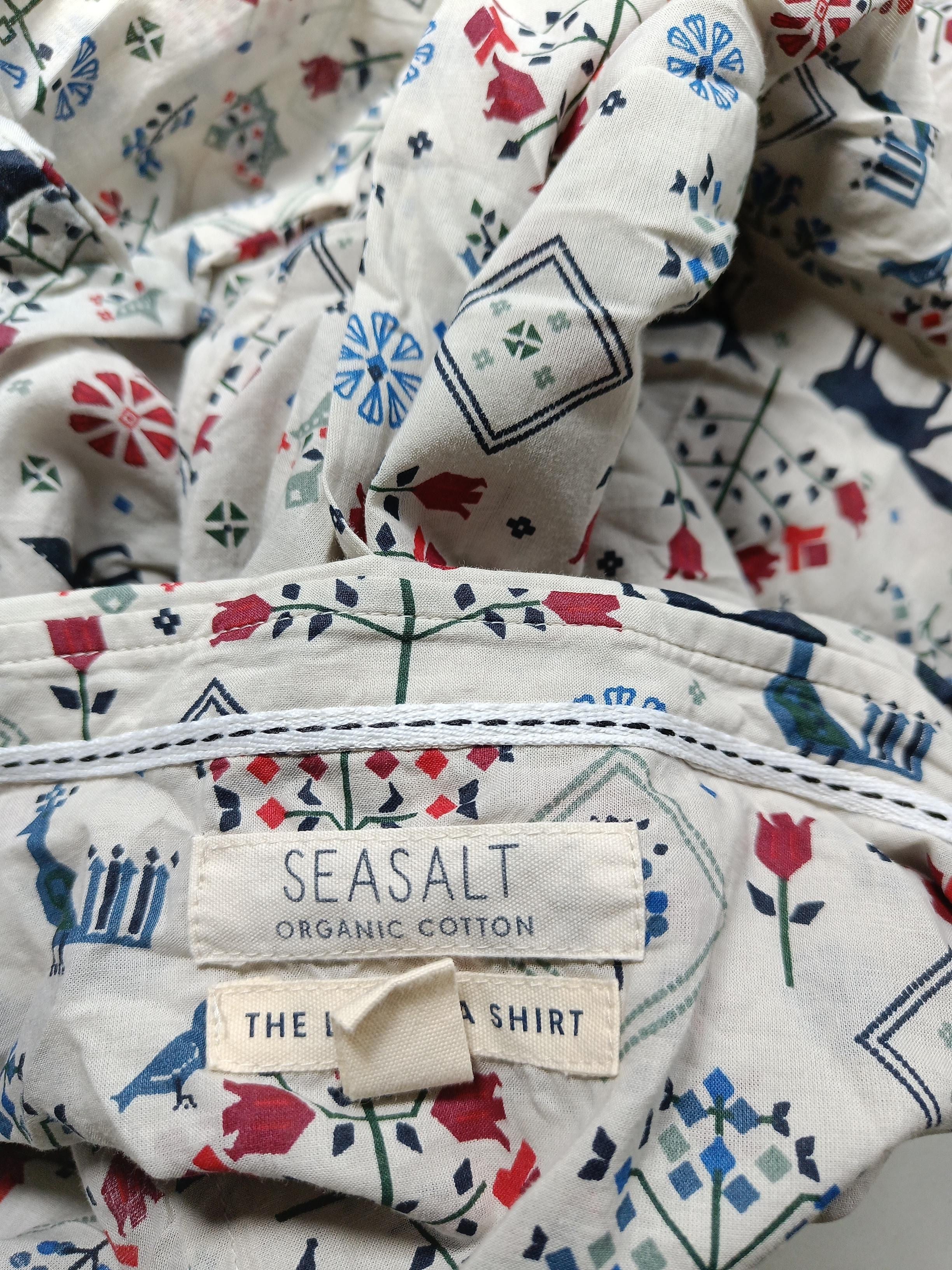 Seasalt Women's Shirt UK 12 Multi 100% Cotton Long Sleeve Collared Basic - Image 5