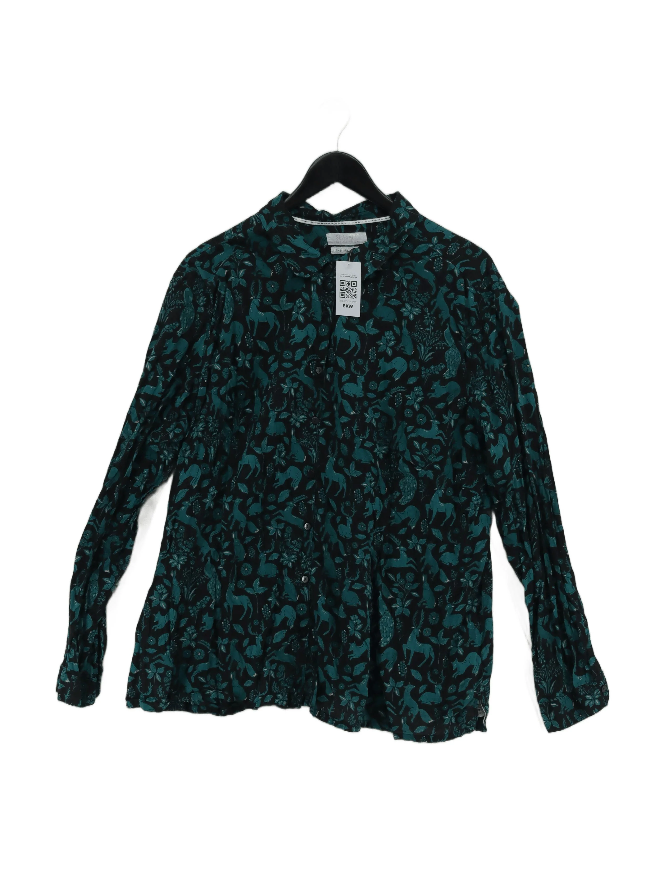 Seasalt Women's Shirt UK 24 Multi 100% Cotton Long Sleeve Collared Basic