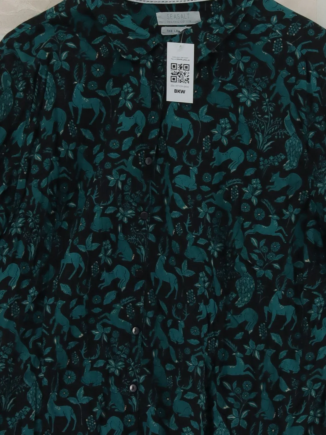 Seasalt Women's Shirt UK 24 Multi 100% Cotton Long Sleeve Collared Basic - Image 3