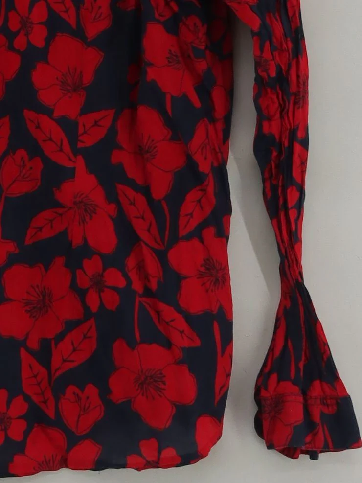 Seasalt Women's Shirt UK 24 Multi Floral 100% Cotton Long Sleeve Collared Basic - Image 4