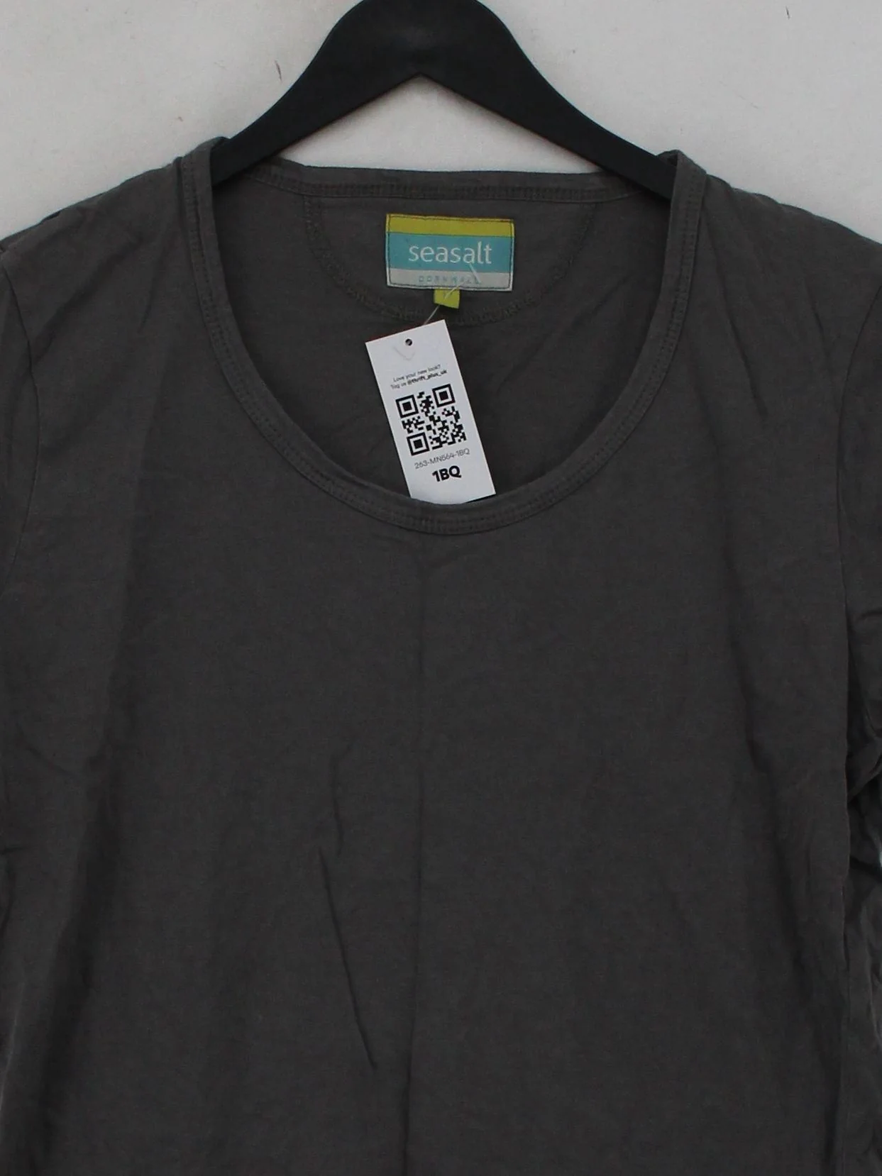 Seasalt Women's T-Shirt M Grey 100% Cotton Short Sleeve Round Neck Basic - Image 3